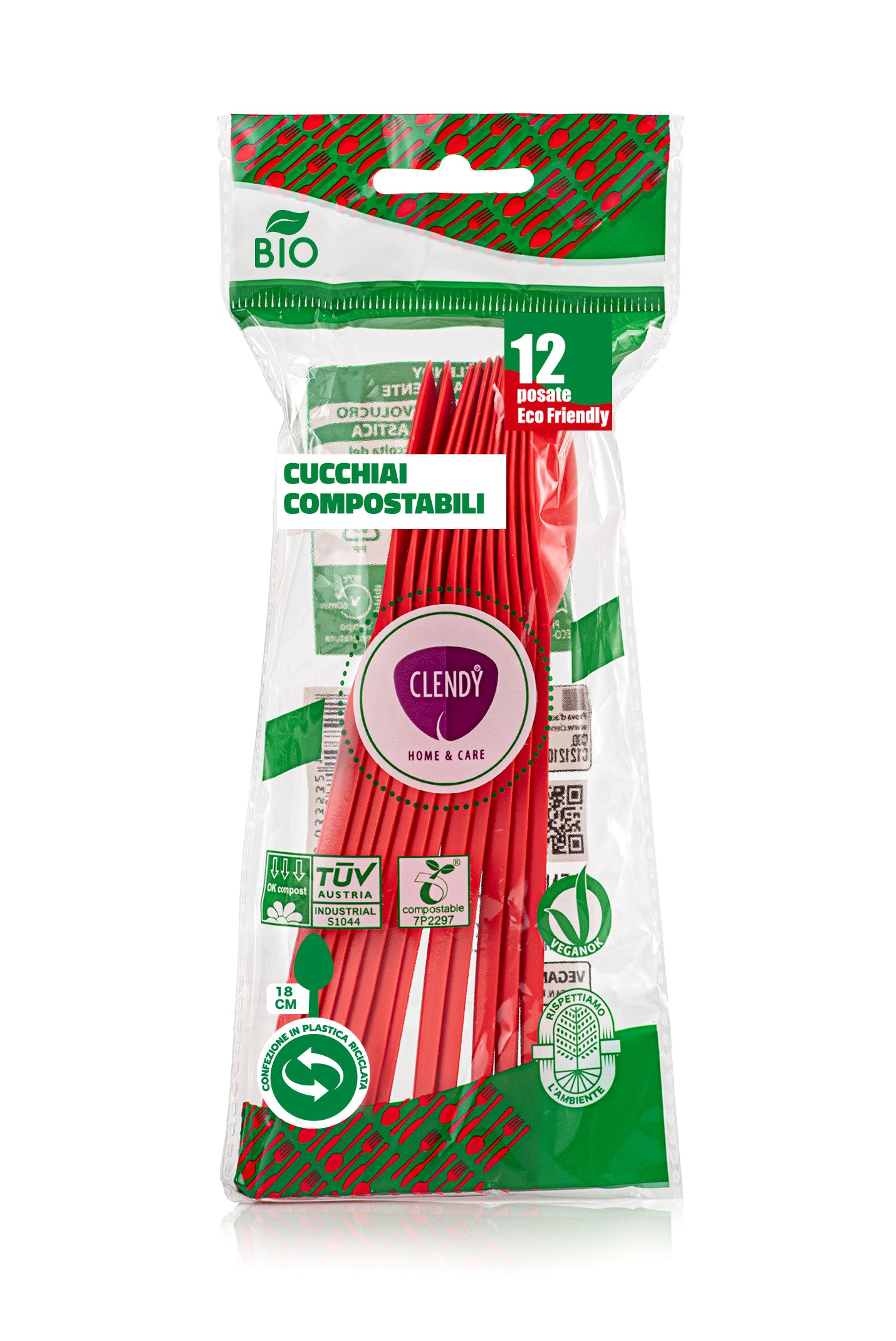 cucchiai compostabili rossi