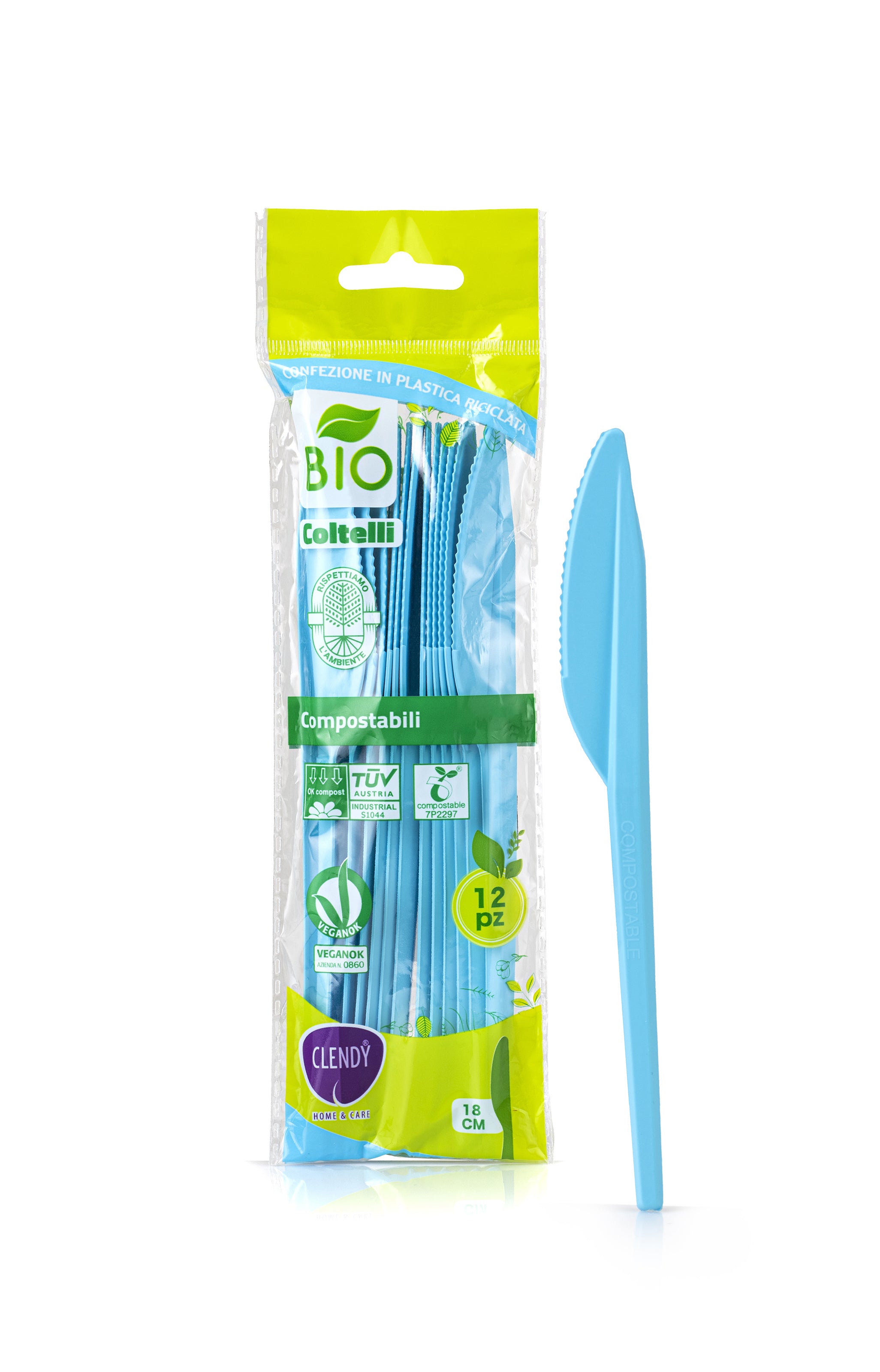 Coltelli Compostabili Azzurri