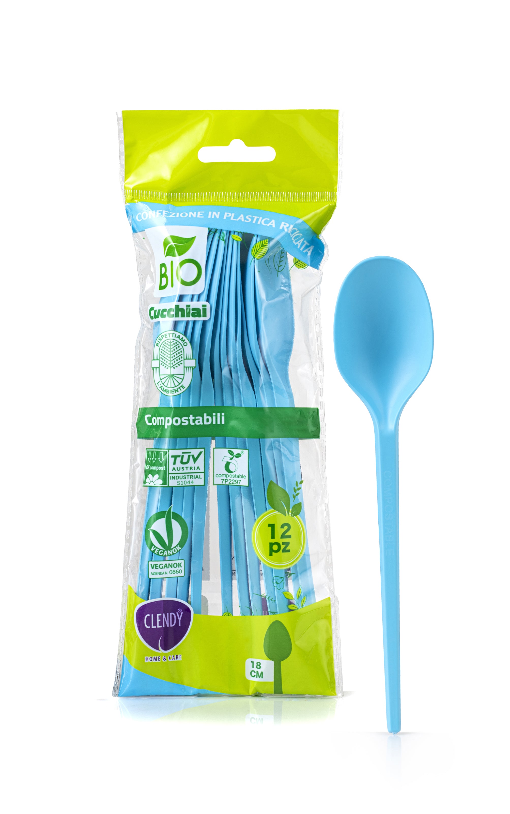 Cucchiai Compostabili Azzurri