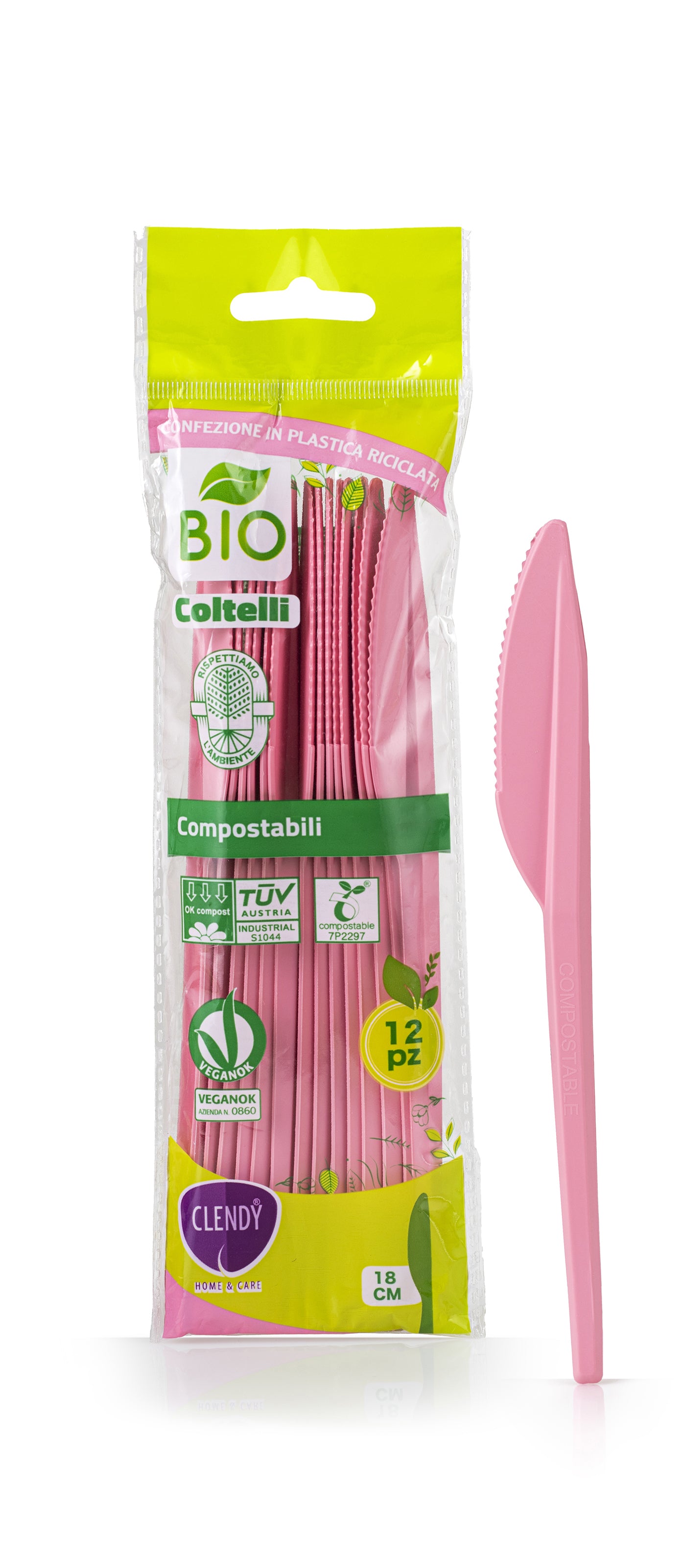 coltelli compostabili rosa