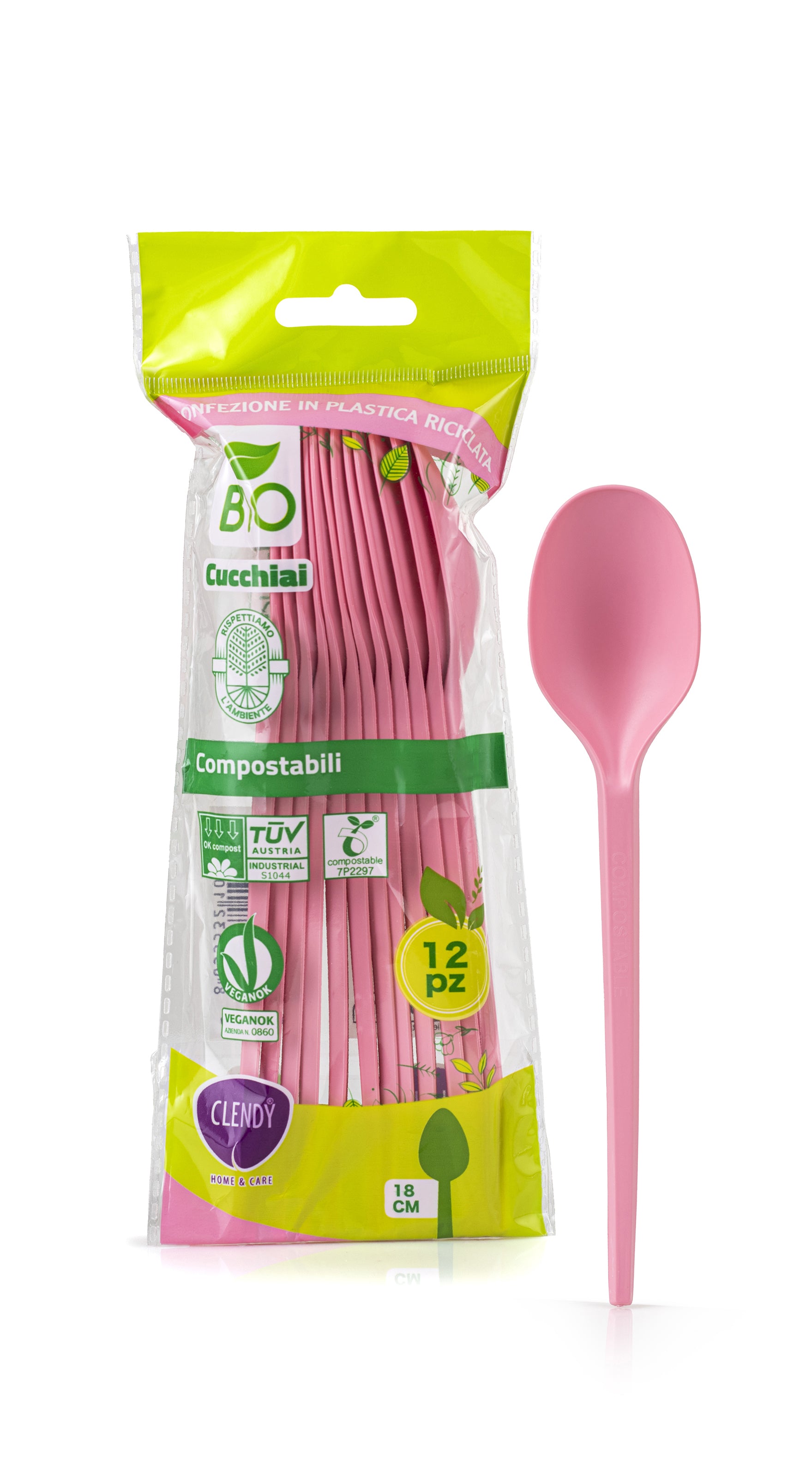 cucchiai compostabili rosa