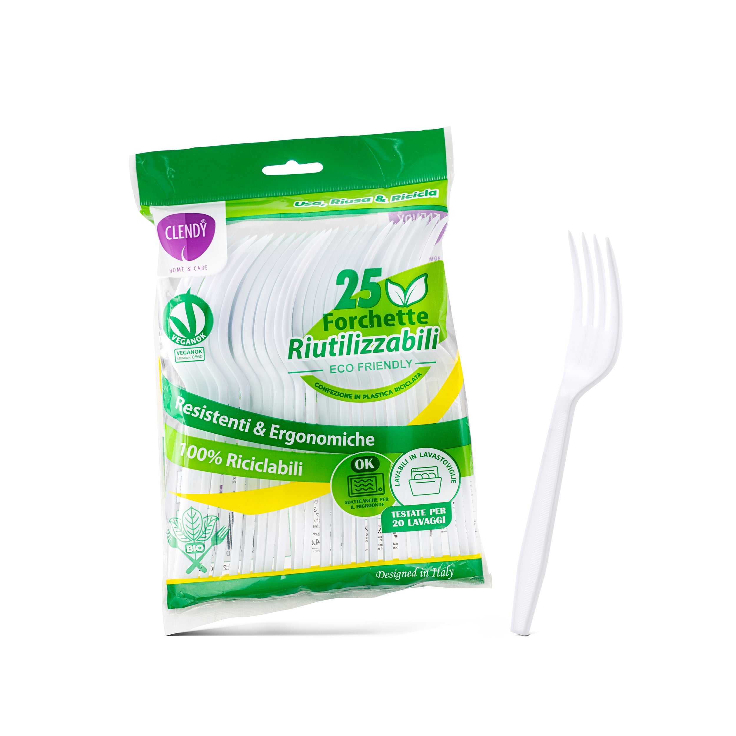 forchette riutilizzabili bianche