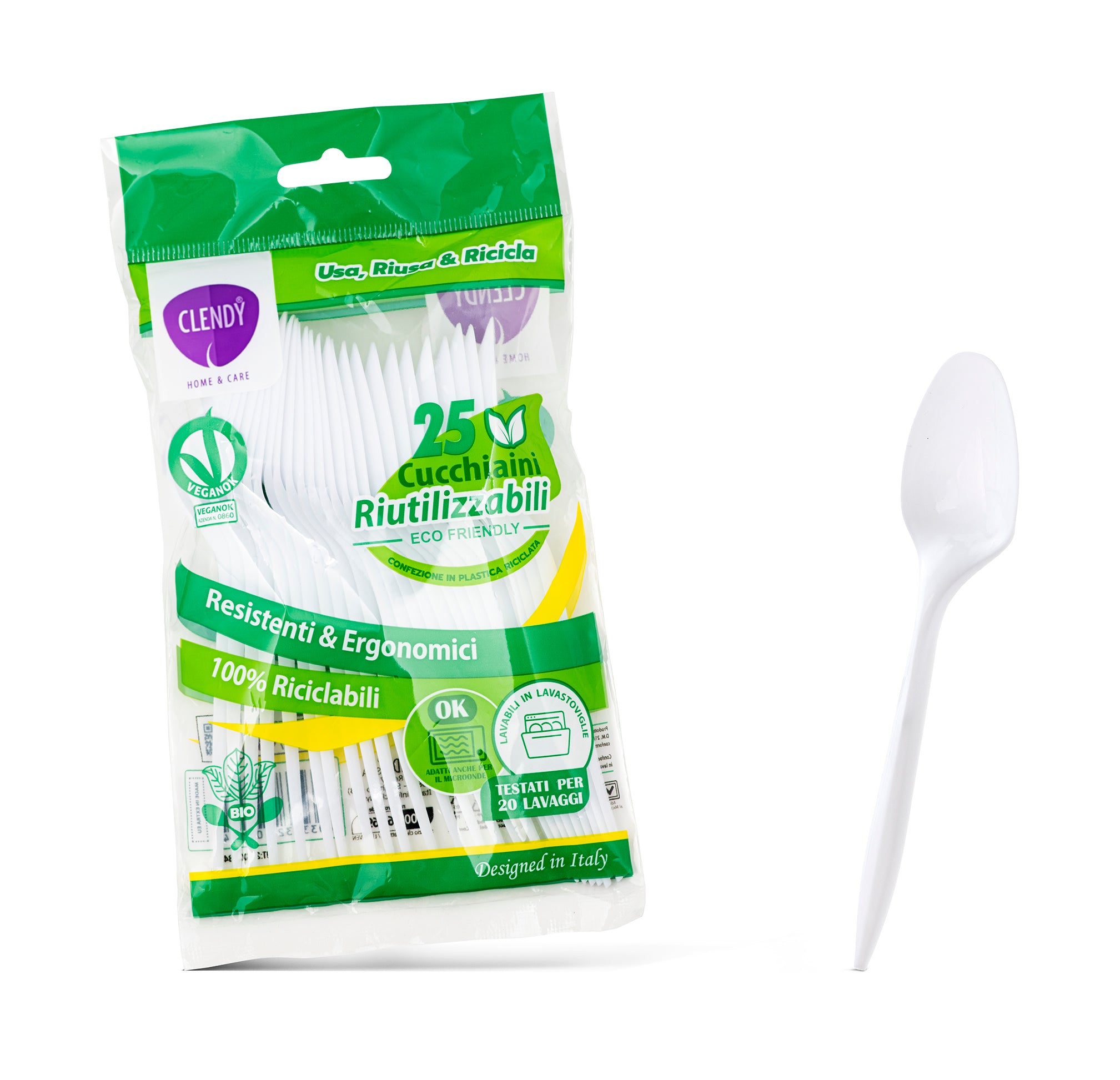 Cucchiaini Riutilizzabili Bianchi