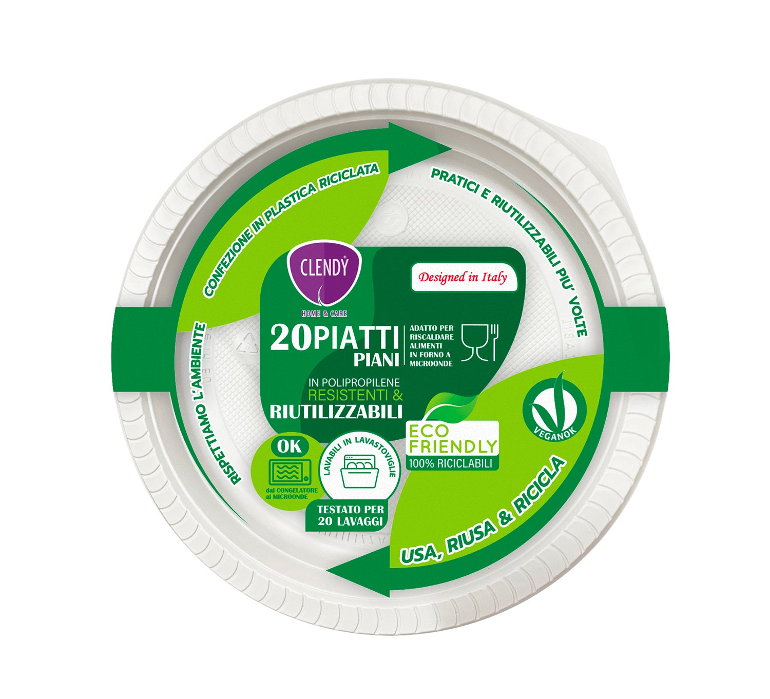 Set 8 Piatti Piani Infrangibili In Plastica 22,9 Cm – Colorati, Lavabili In Lavastoviglie E Microonde, Per Bambini E Adulti