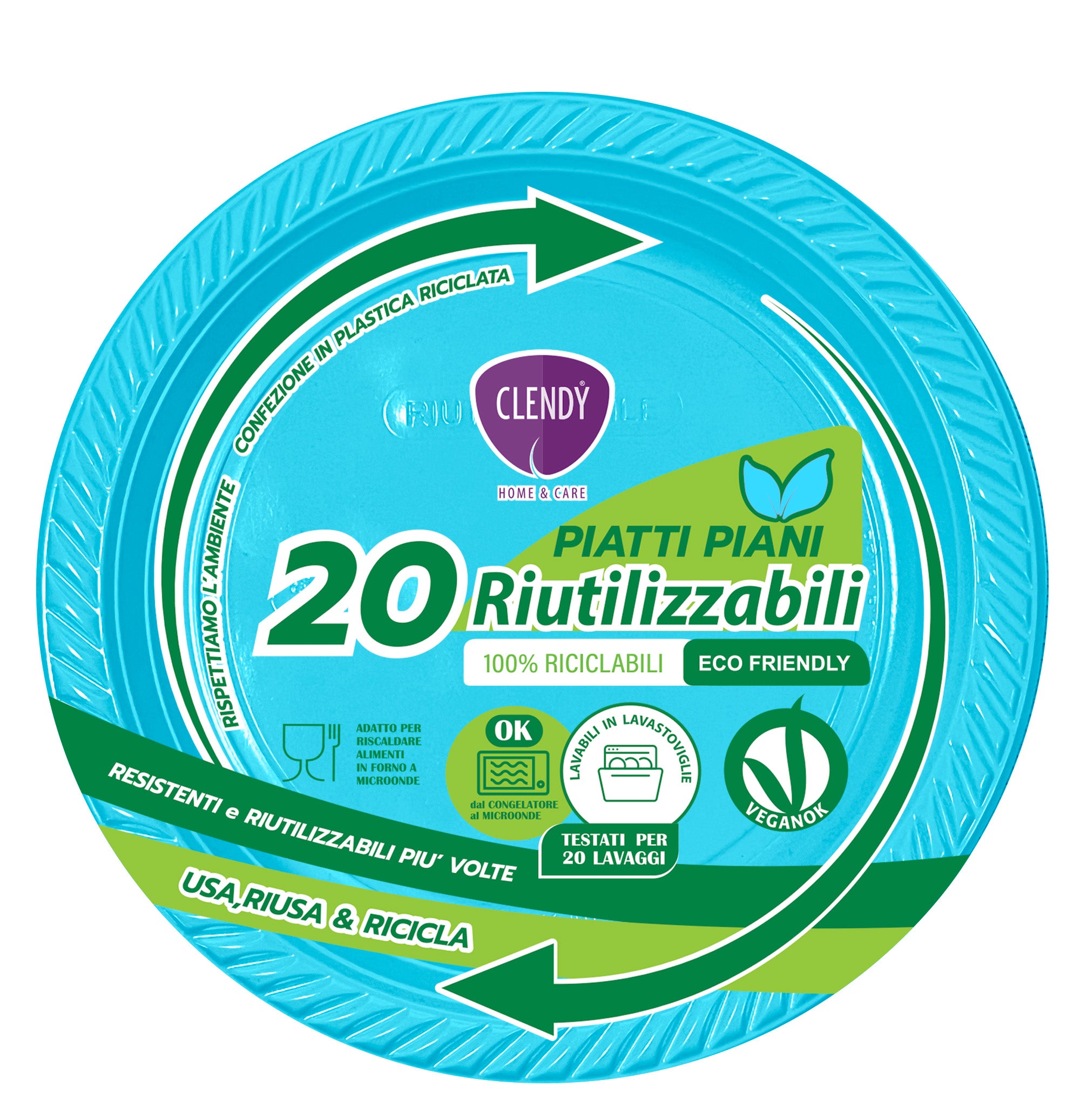 piatti riutilizzabili azzurro