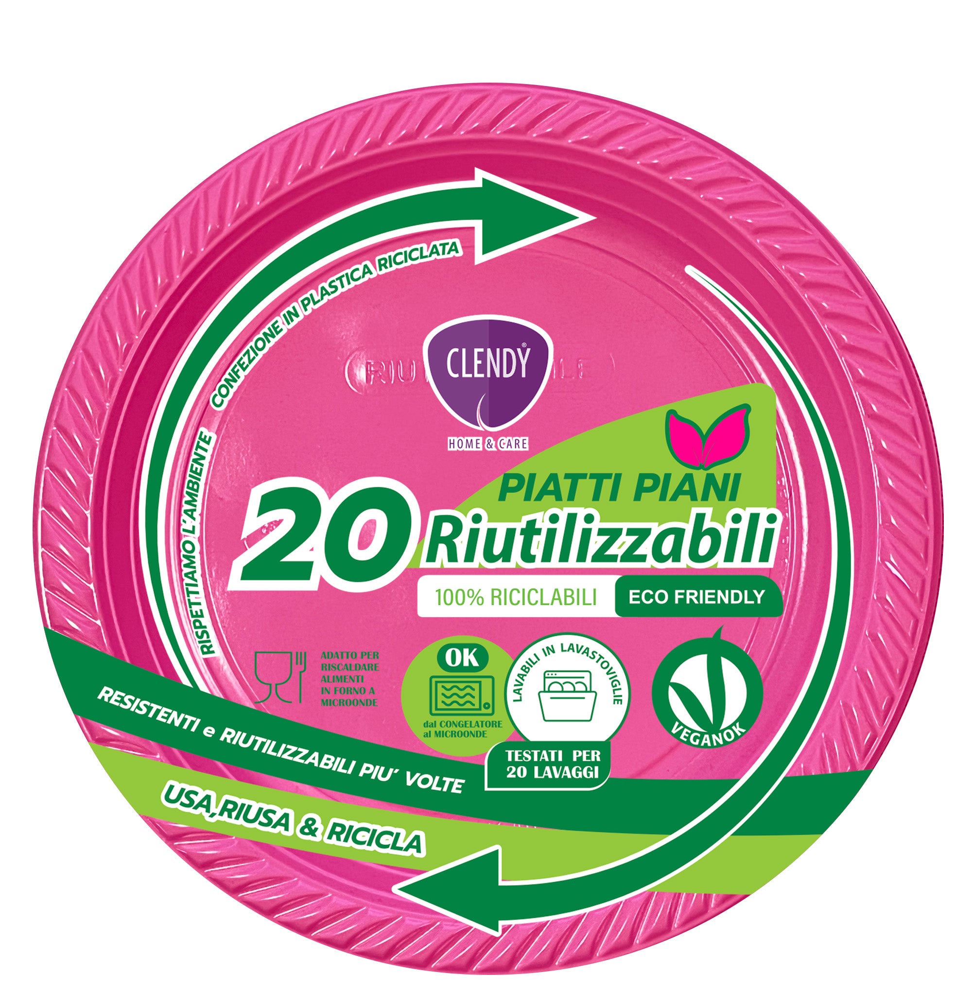 piatti riutilizzabili fucsia