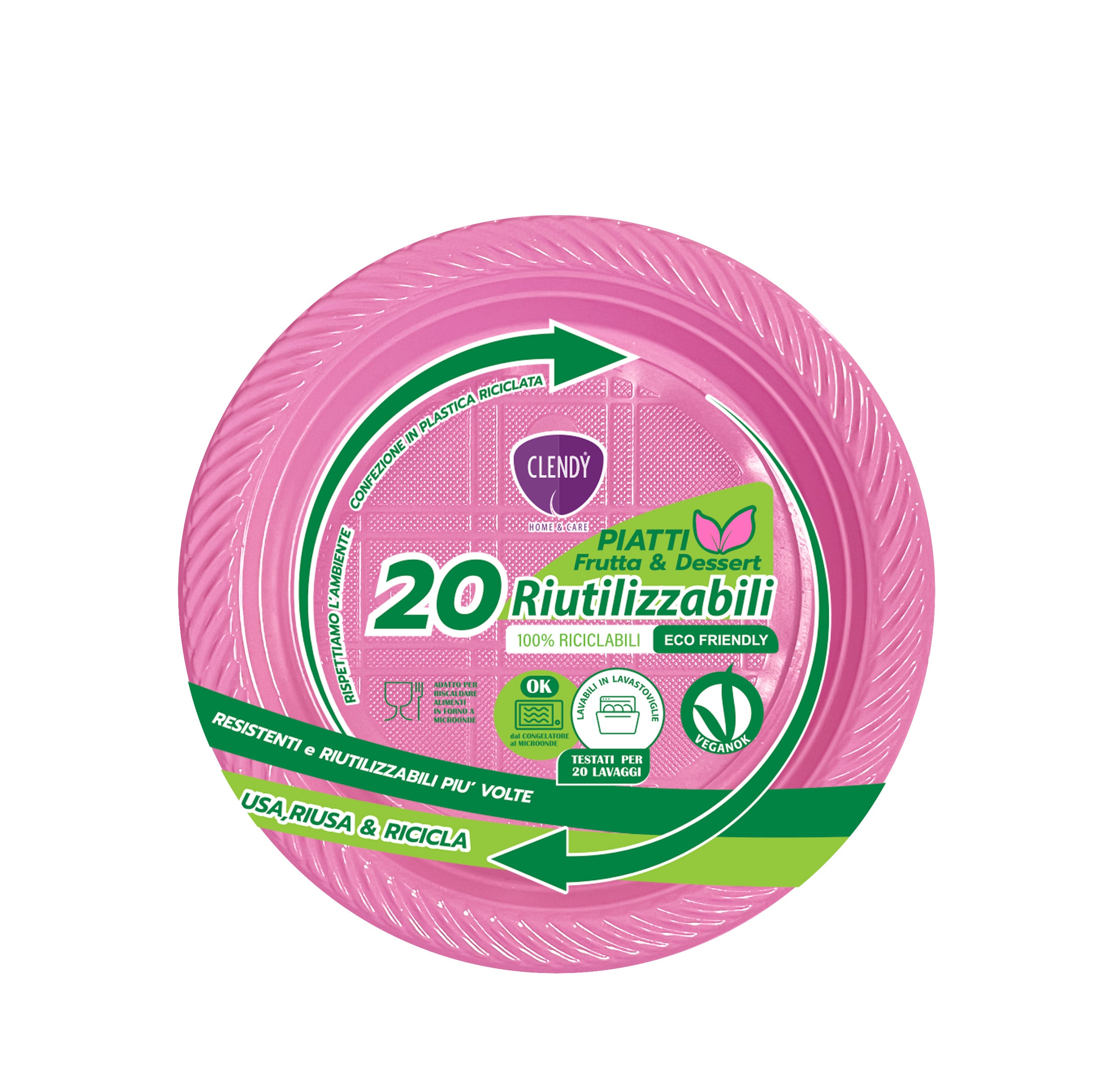 piatti riutilizzabili frutta rosa