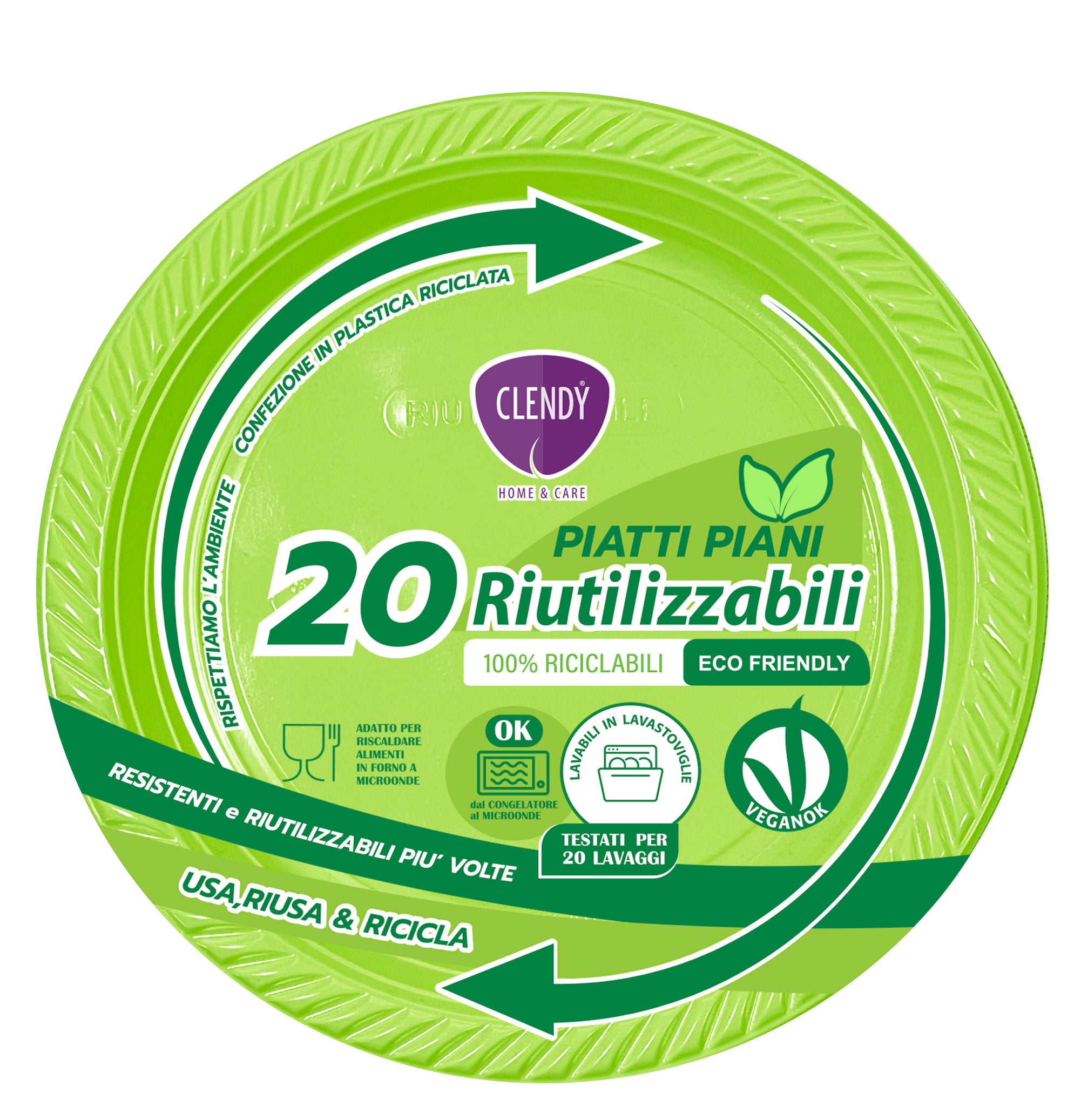 piatti riutilizzabili verdi