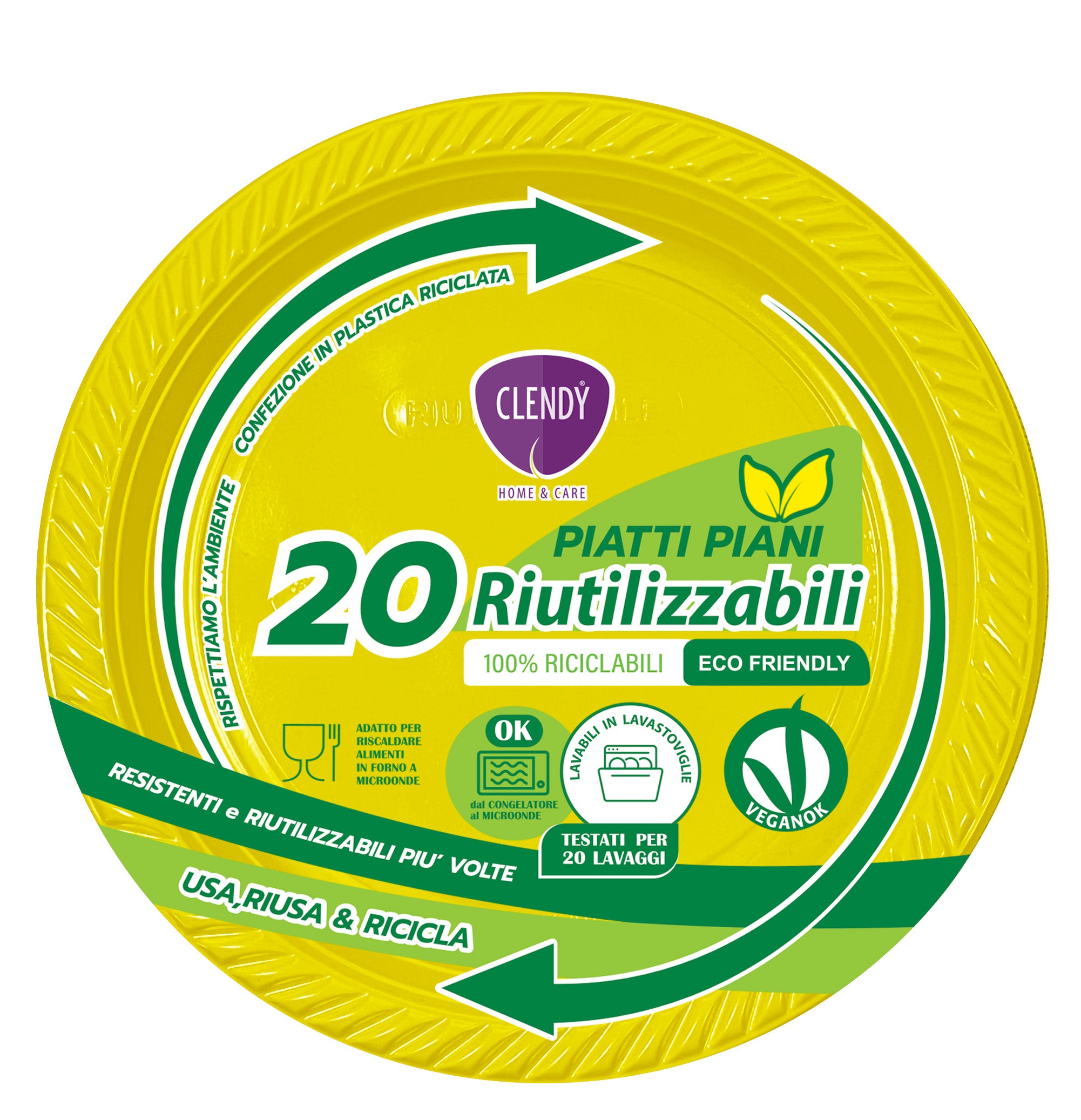 piatti riutilizzabili gialli