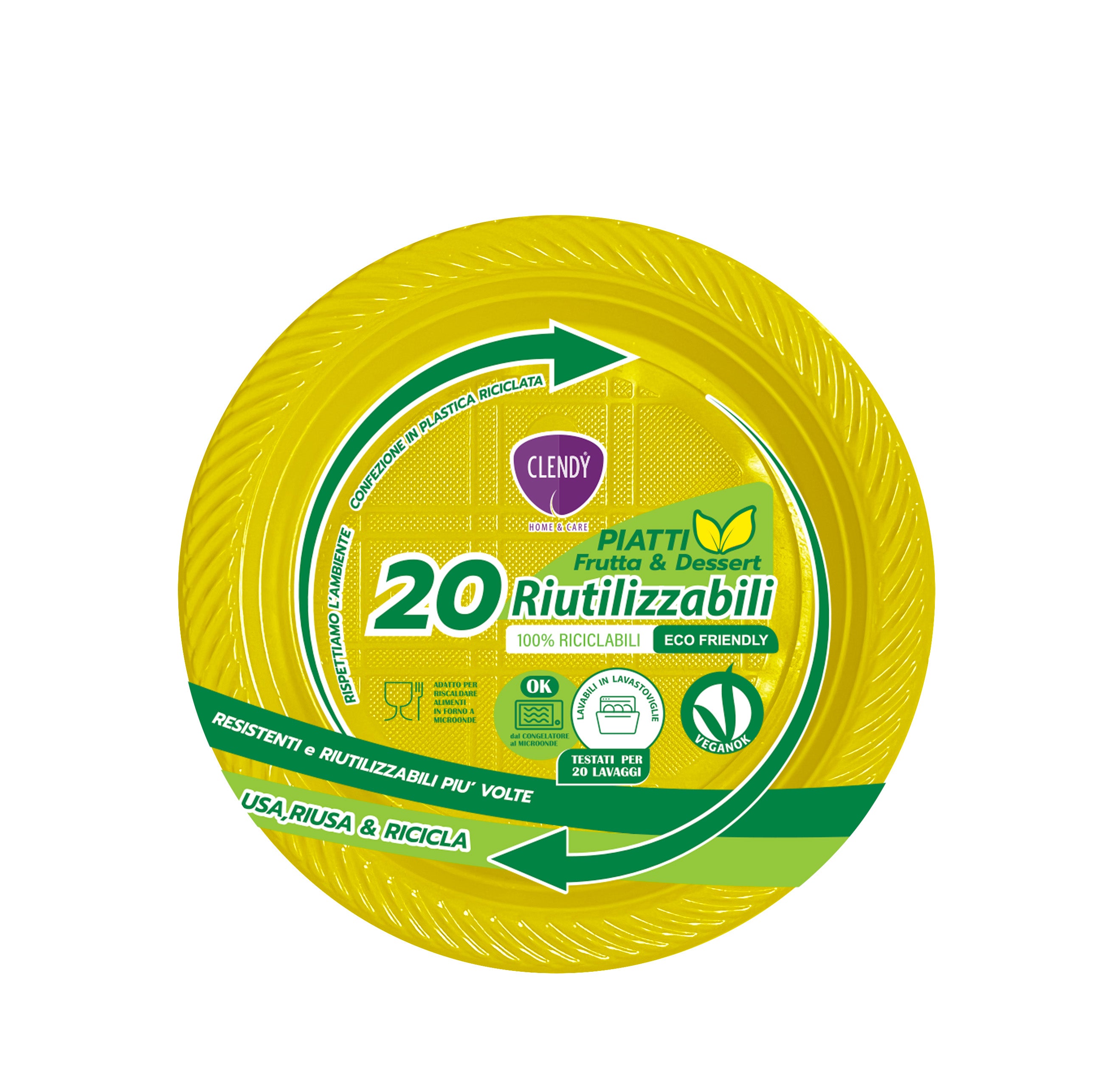 piatti riutilizzabili frutta gialli