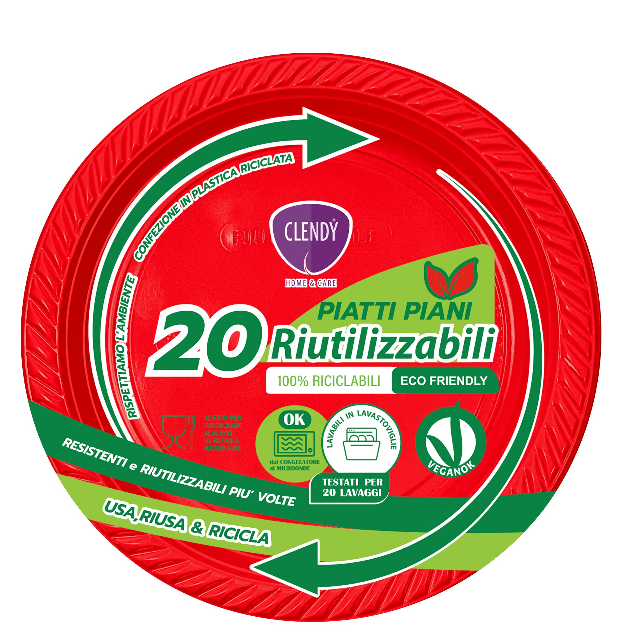 piatti riutilizzabili rossi
