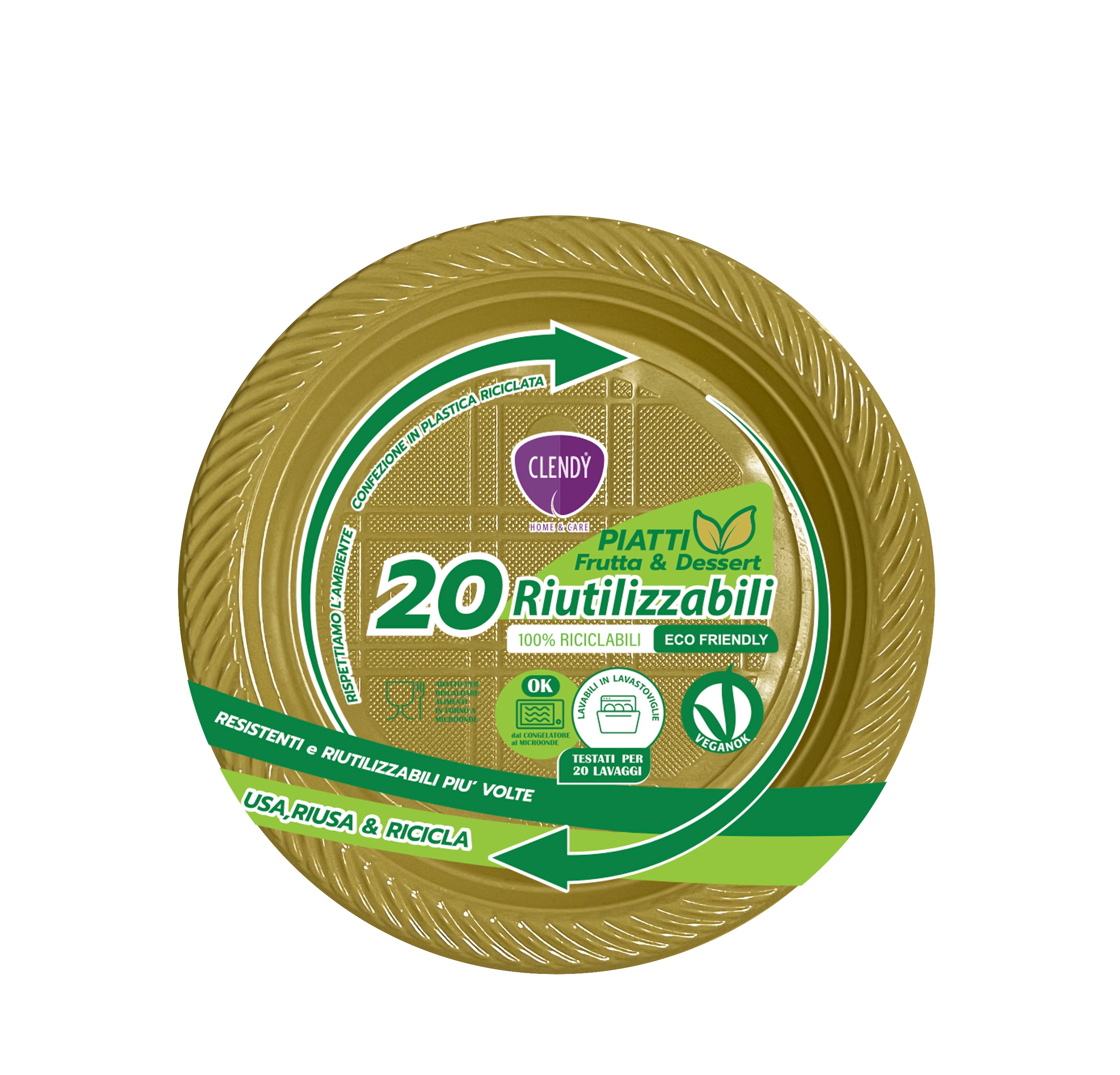 piatti riutilizzabili frutta oro