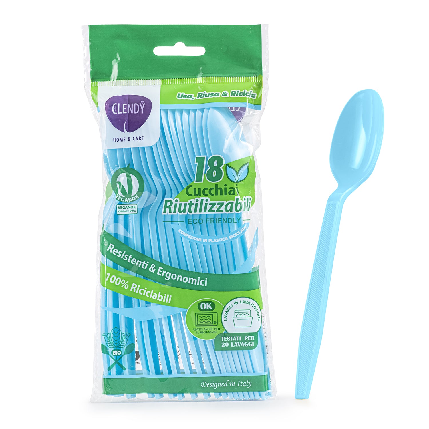 Cucchiai Riutilizzabili Azzurri