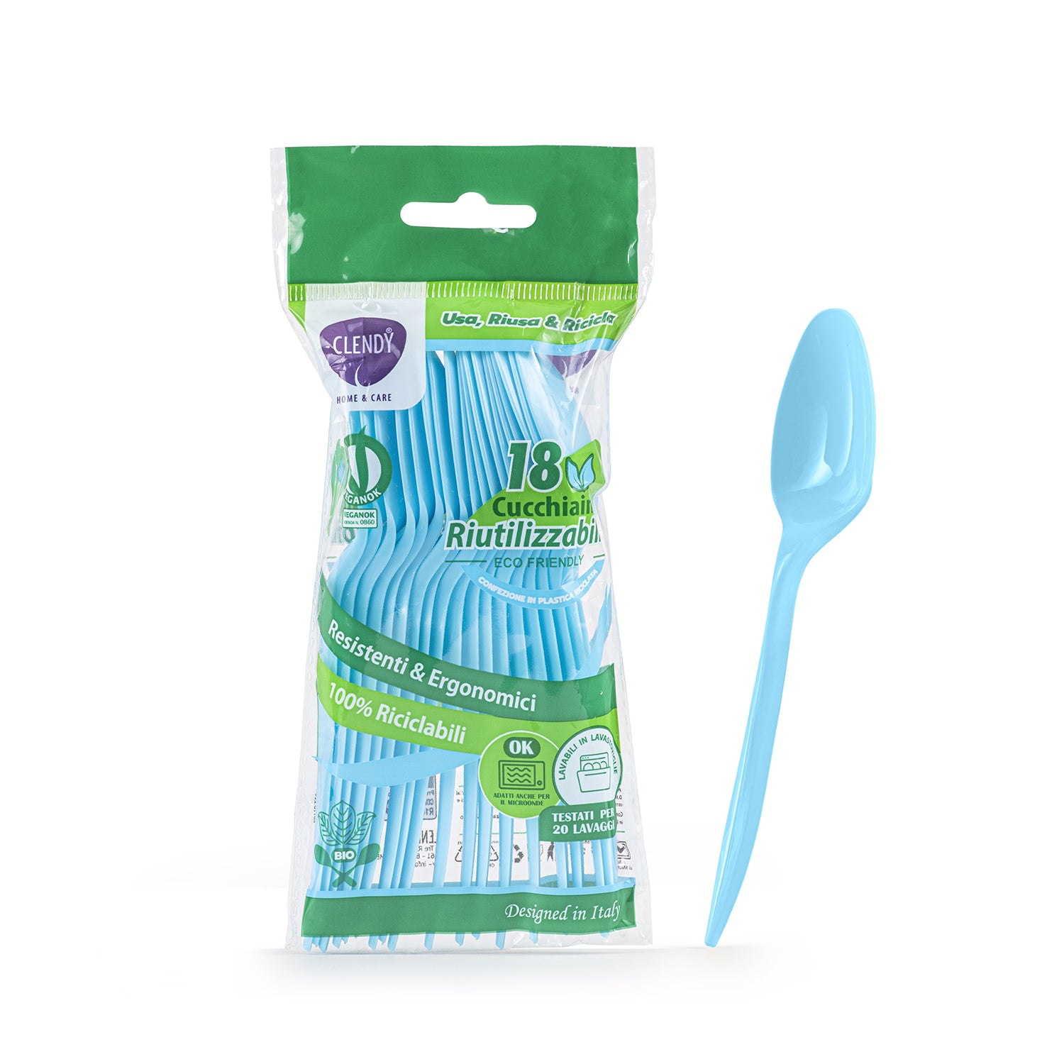 Cucchiaini Riutilizzabili Azzurri