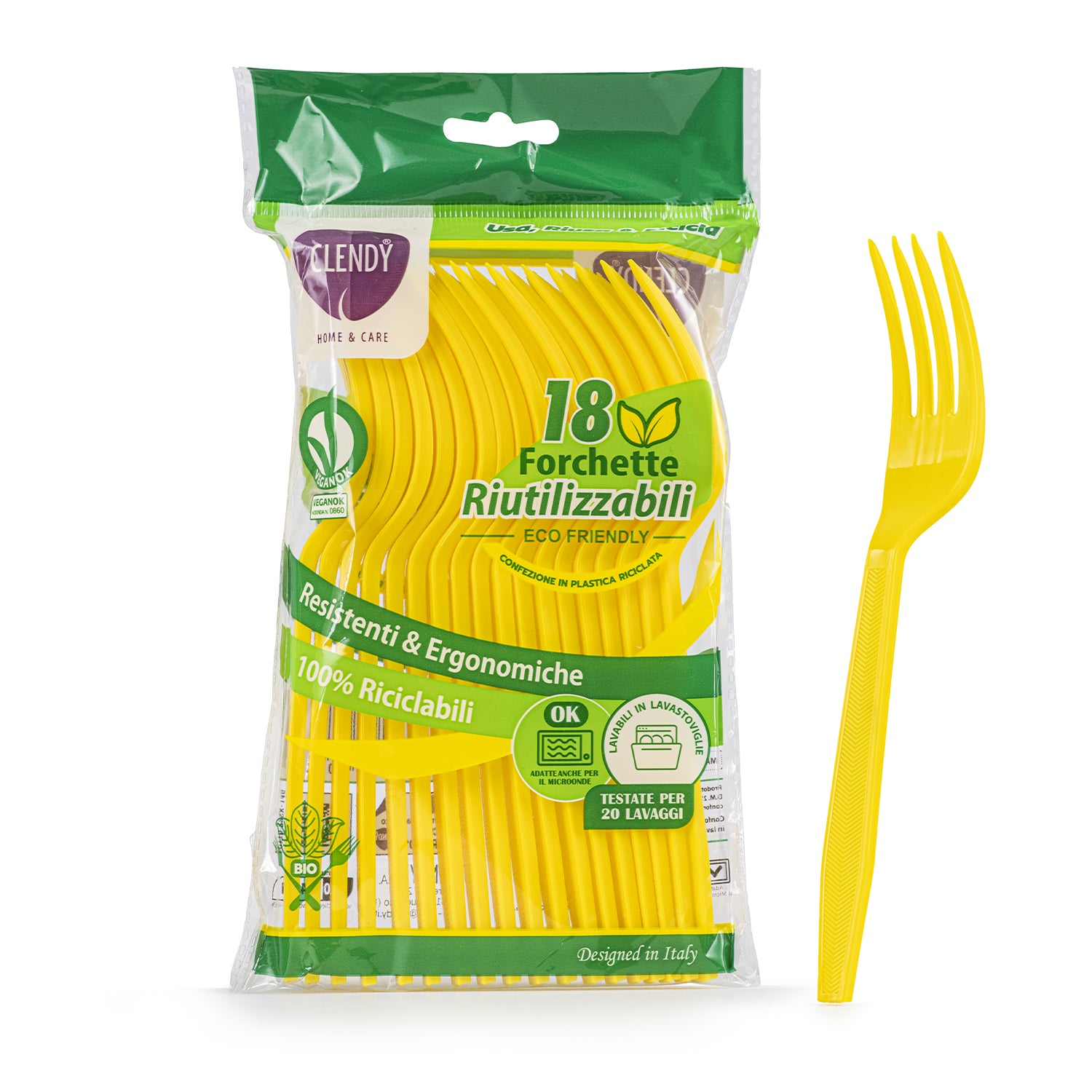 Forchette Riutilizzabili Gialle
