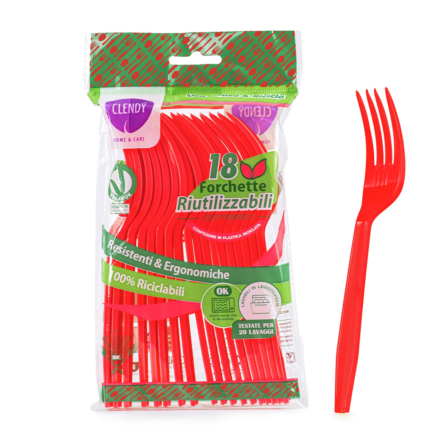 Forchette Riutilizzabili Rosse