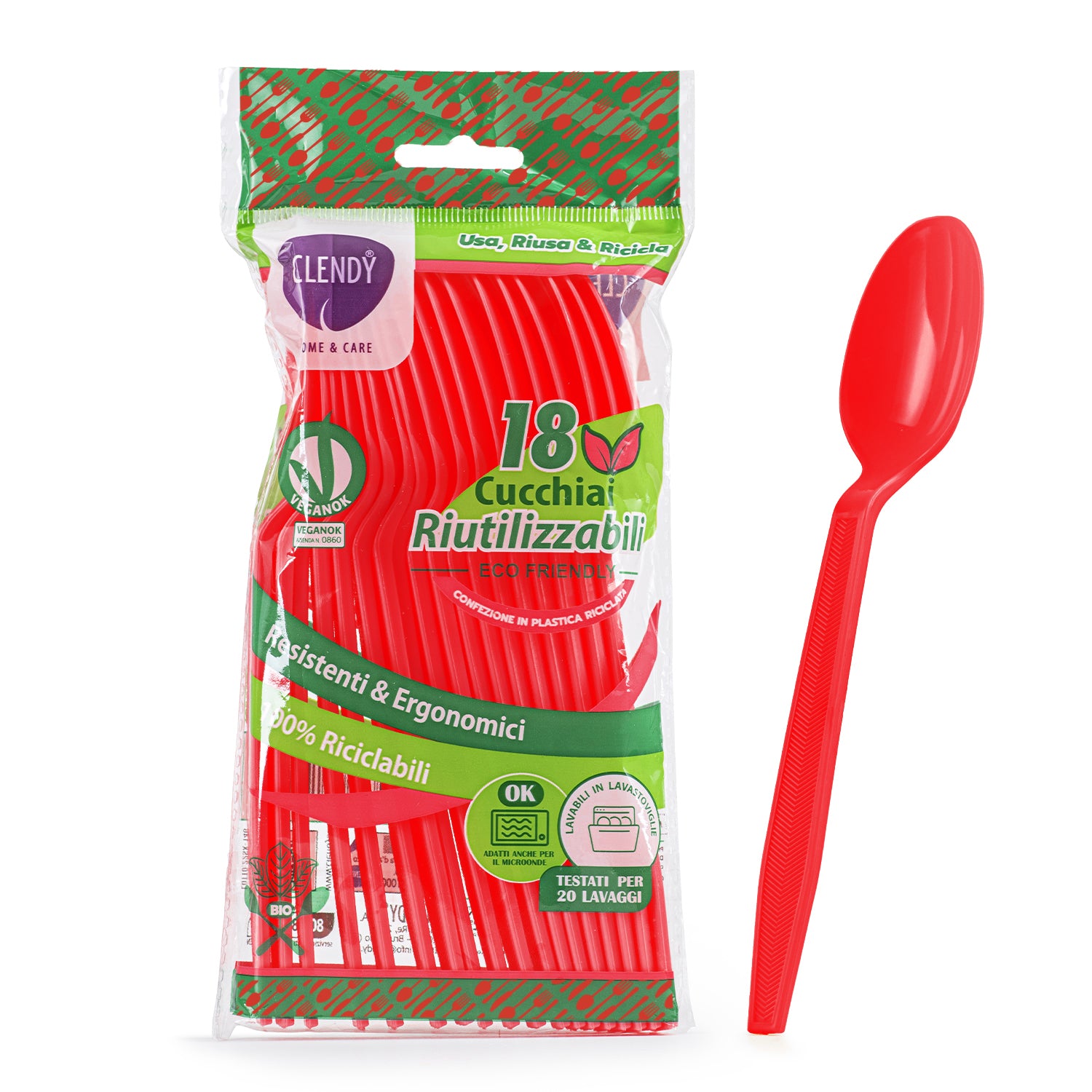 Cucchiai Riutilizzabili Rossi