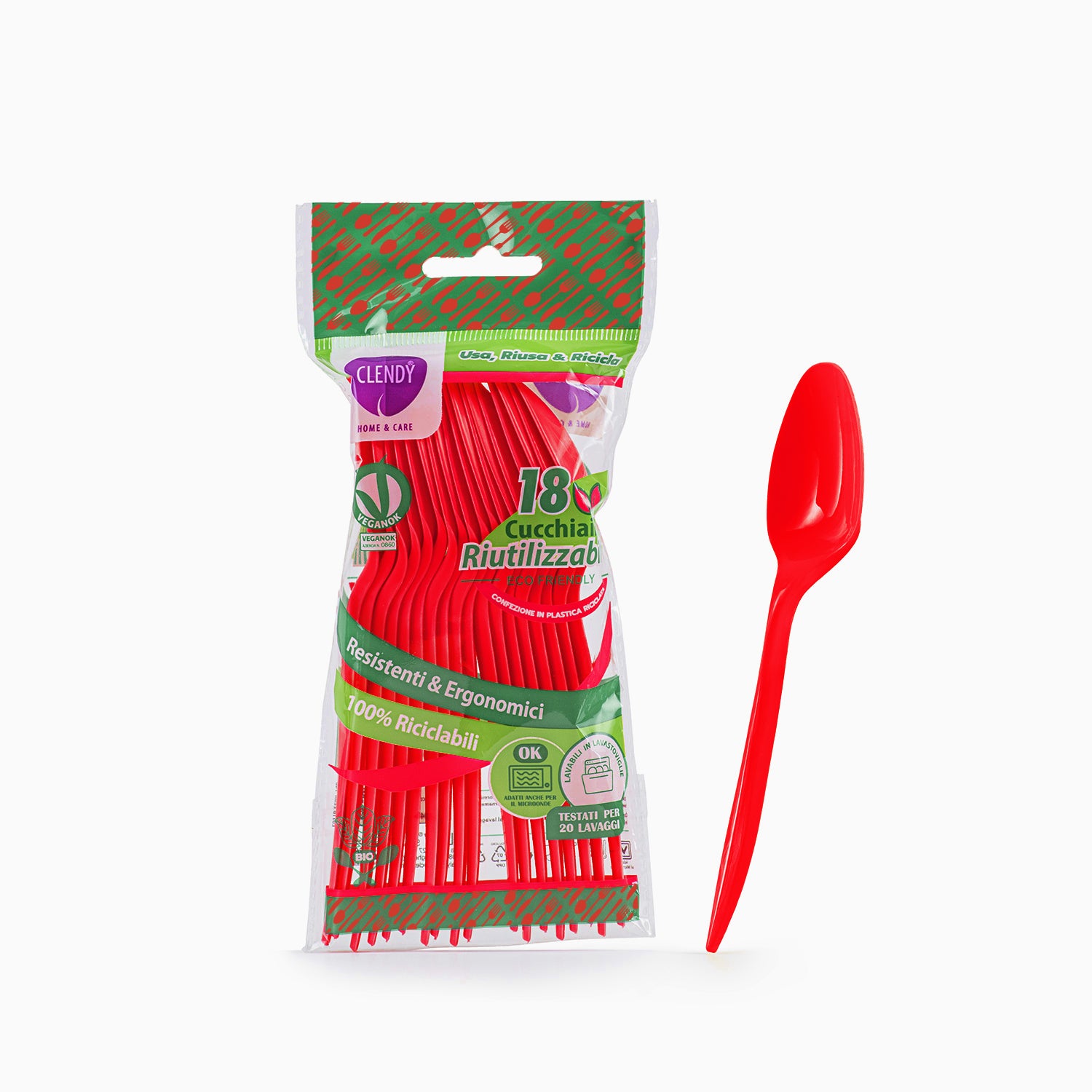 Cucchiaini Riutilizzabili Rossi