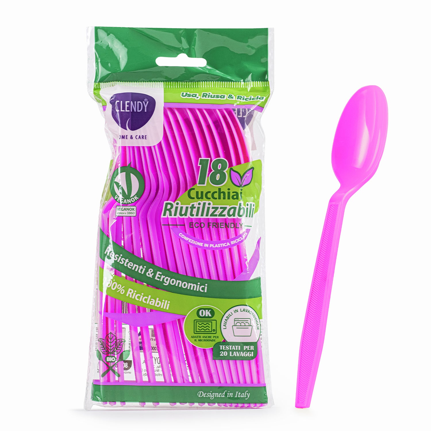 Cucchiai Riutilizzabili Fucsia