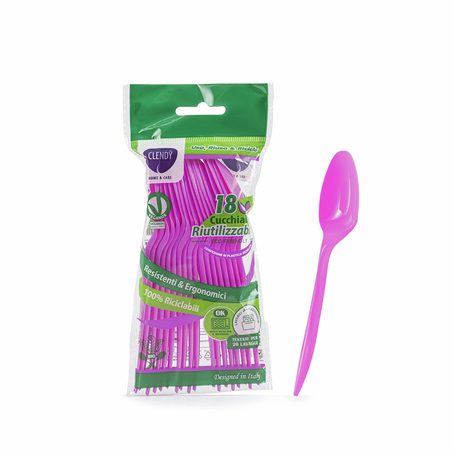 Cucchiaini Riutilizzabili Fucsia