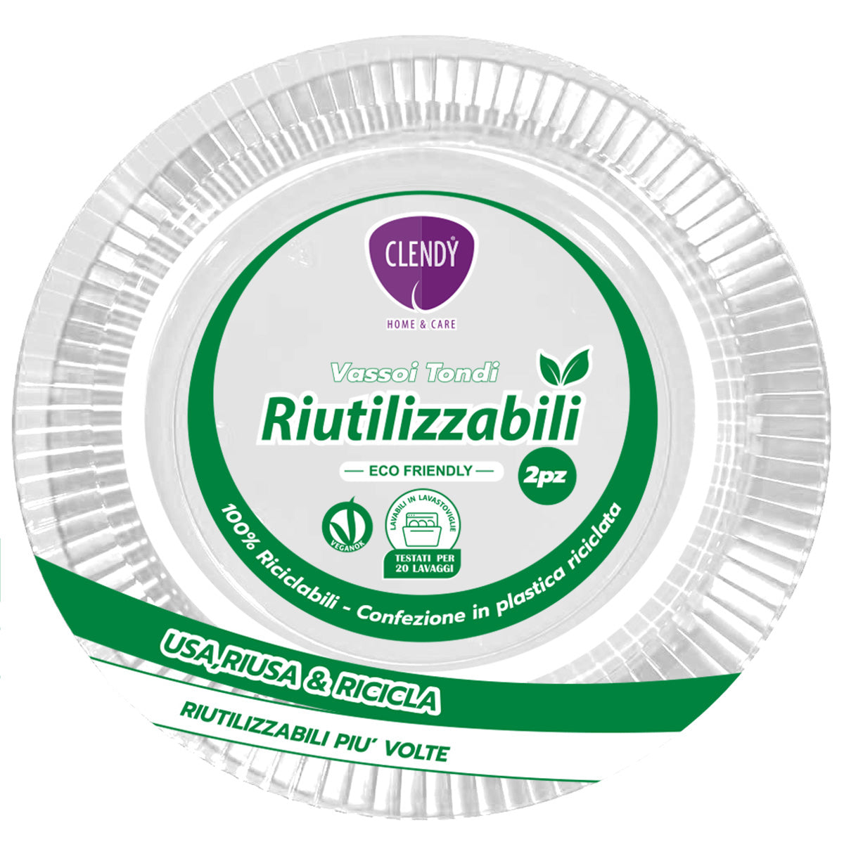 Vassoi Tondi Riutilizzabili Trasparenti