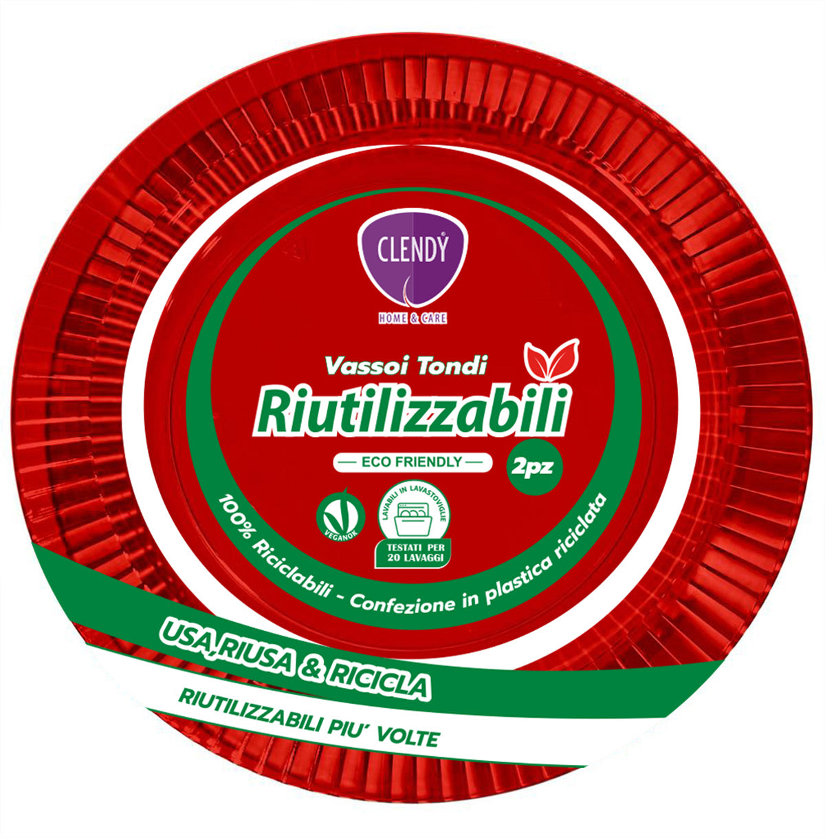 vassoi tondi riutilizzabili rossi