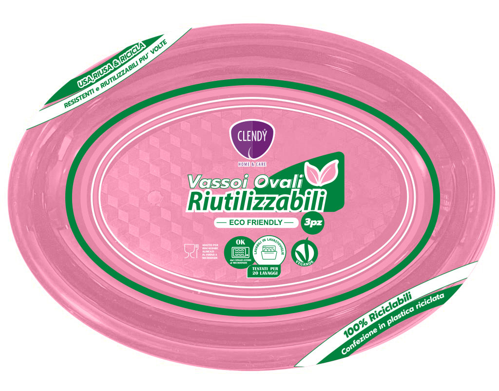 vassoi riutilizzabili rosa