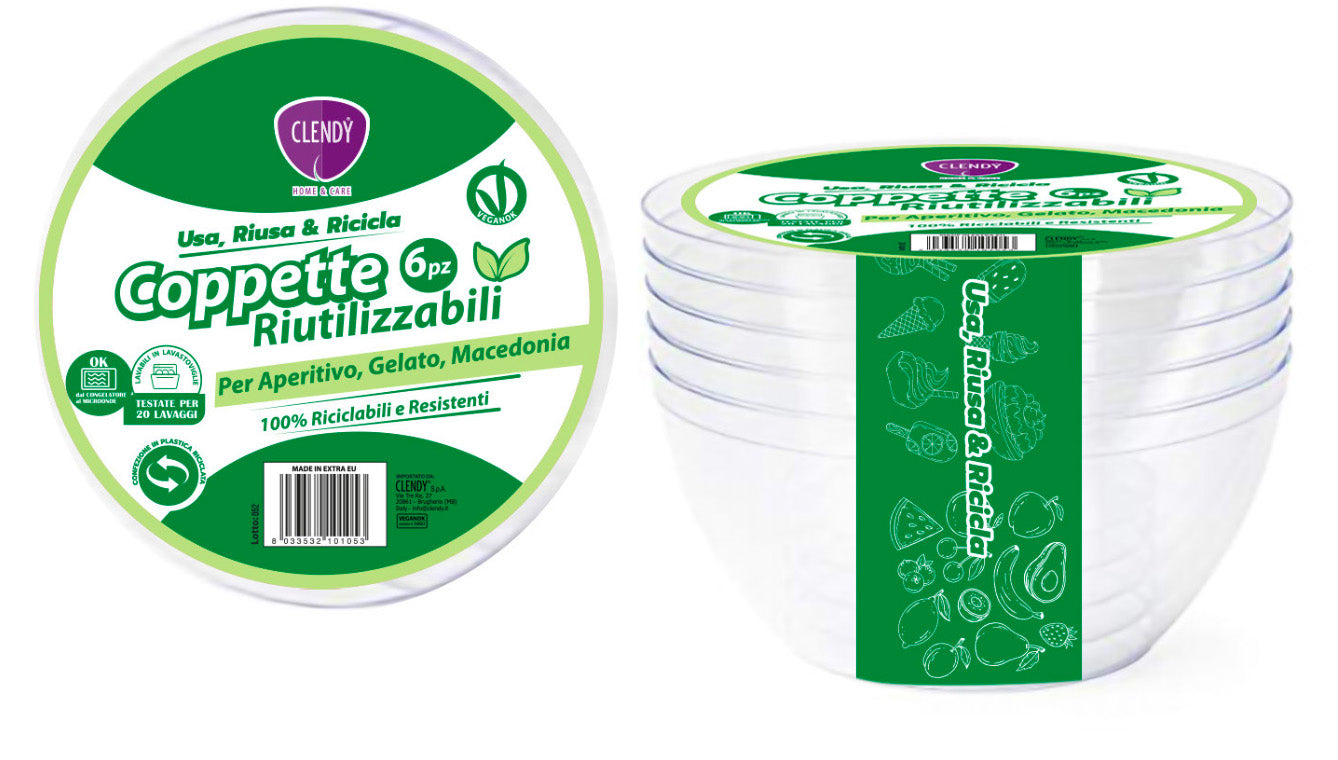 coppette riutilizzabili trasparenti