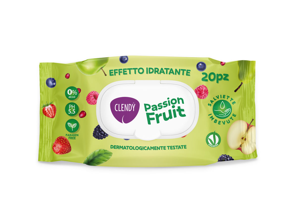 Clendy Salviette Imbevute Passion Fruit - 20 pz