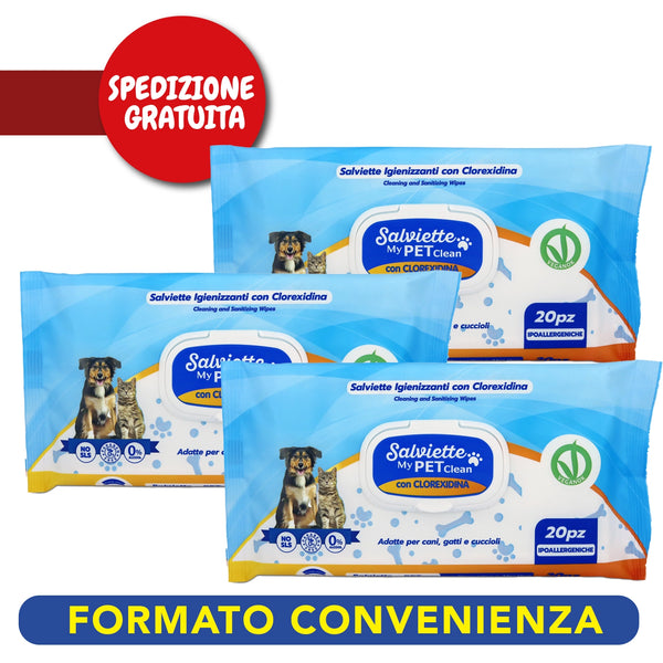 Confezione da 400 Salviette Imbevute Cani Magic Mike Clorexidina - 20p –  Clendy - Per chi ama i piccoli gesti