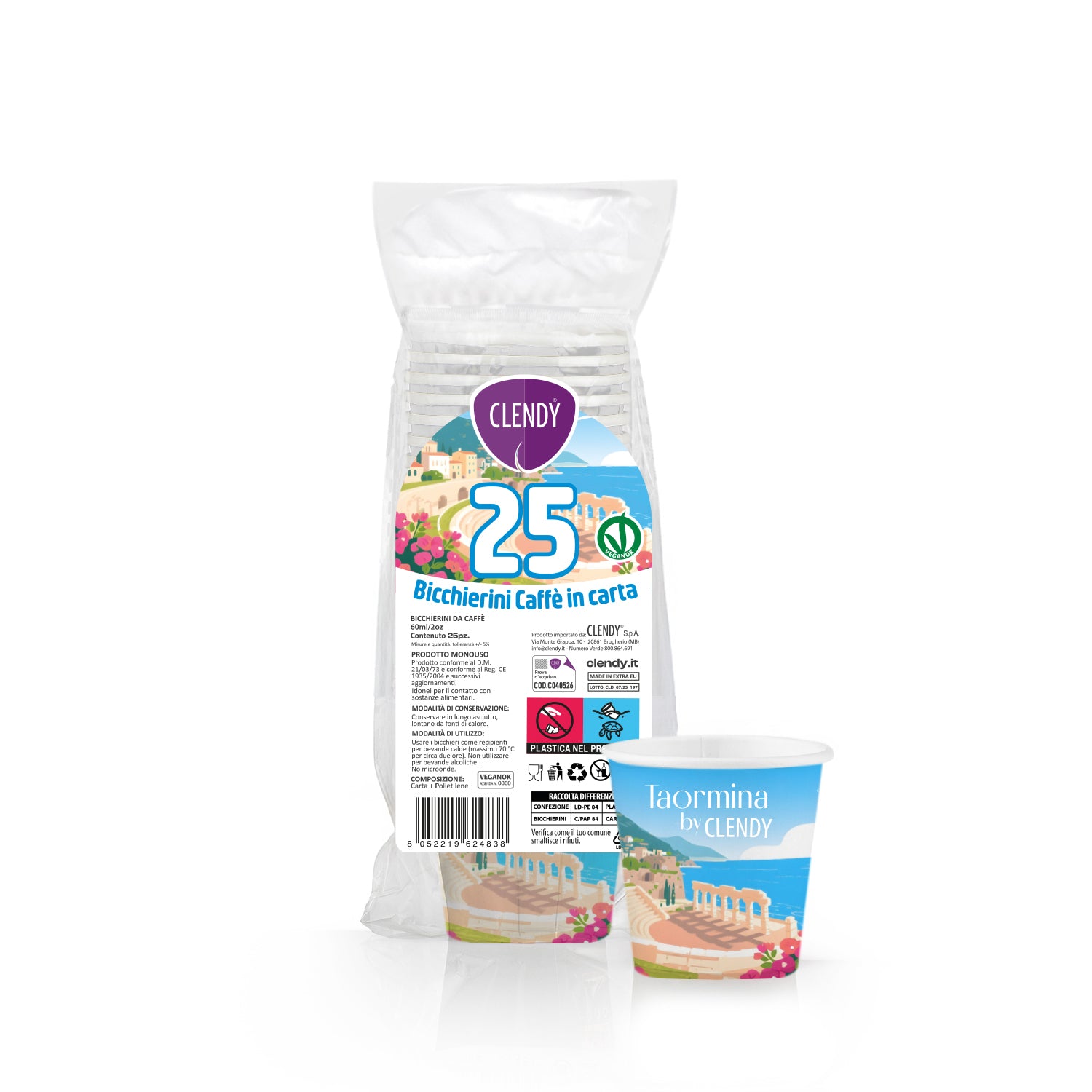 Bicchierini di Carta Compostabili Taormina - 25pz