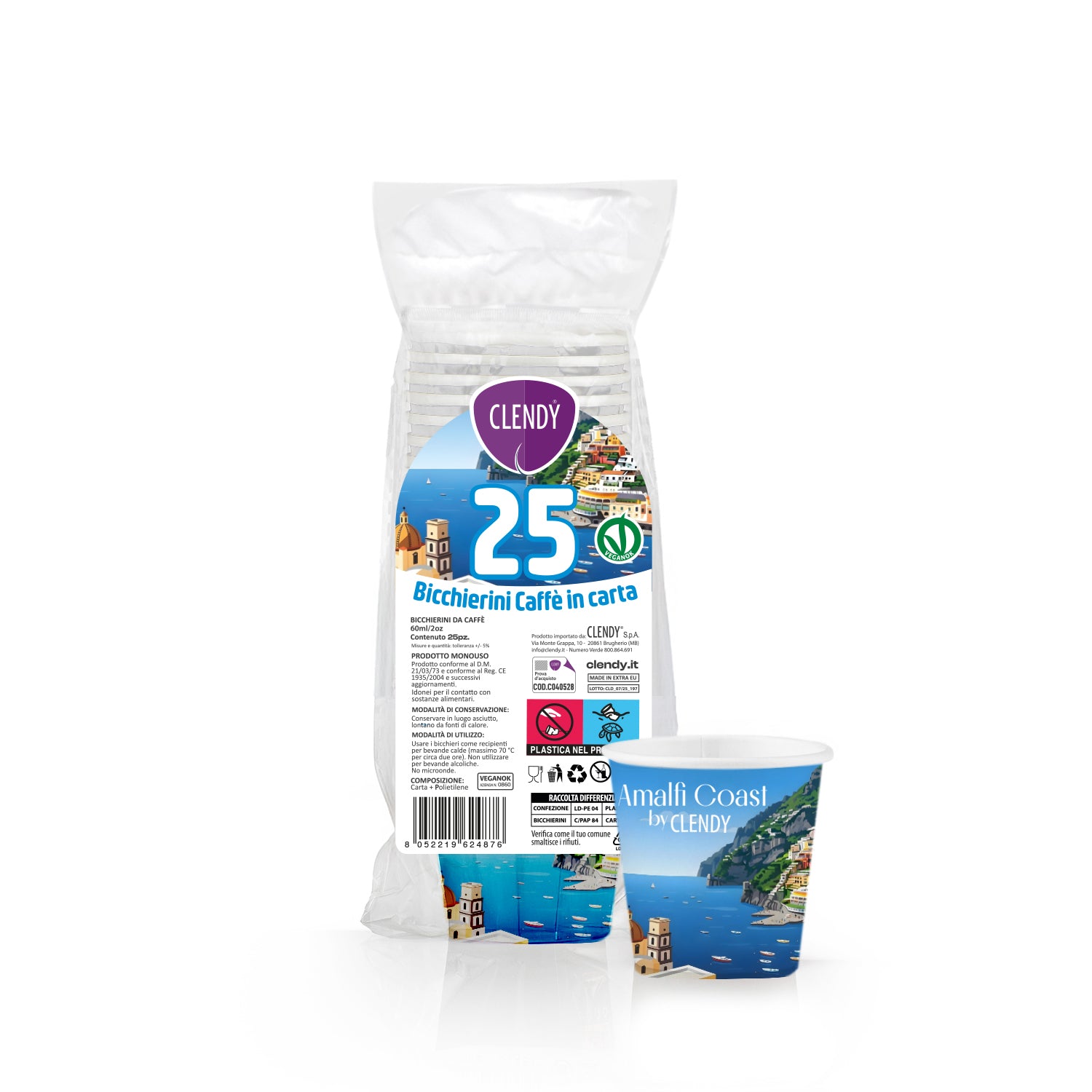 Bicchierini di Carta Compostabili Amalfi - 25pz