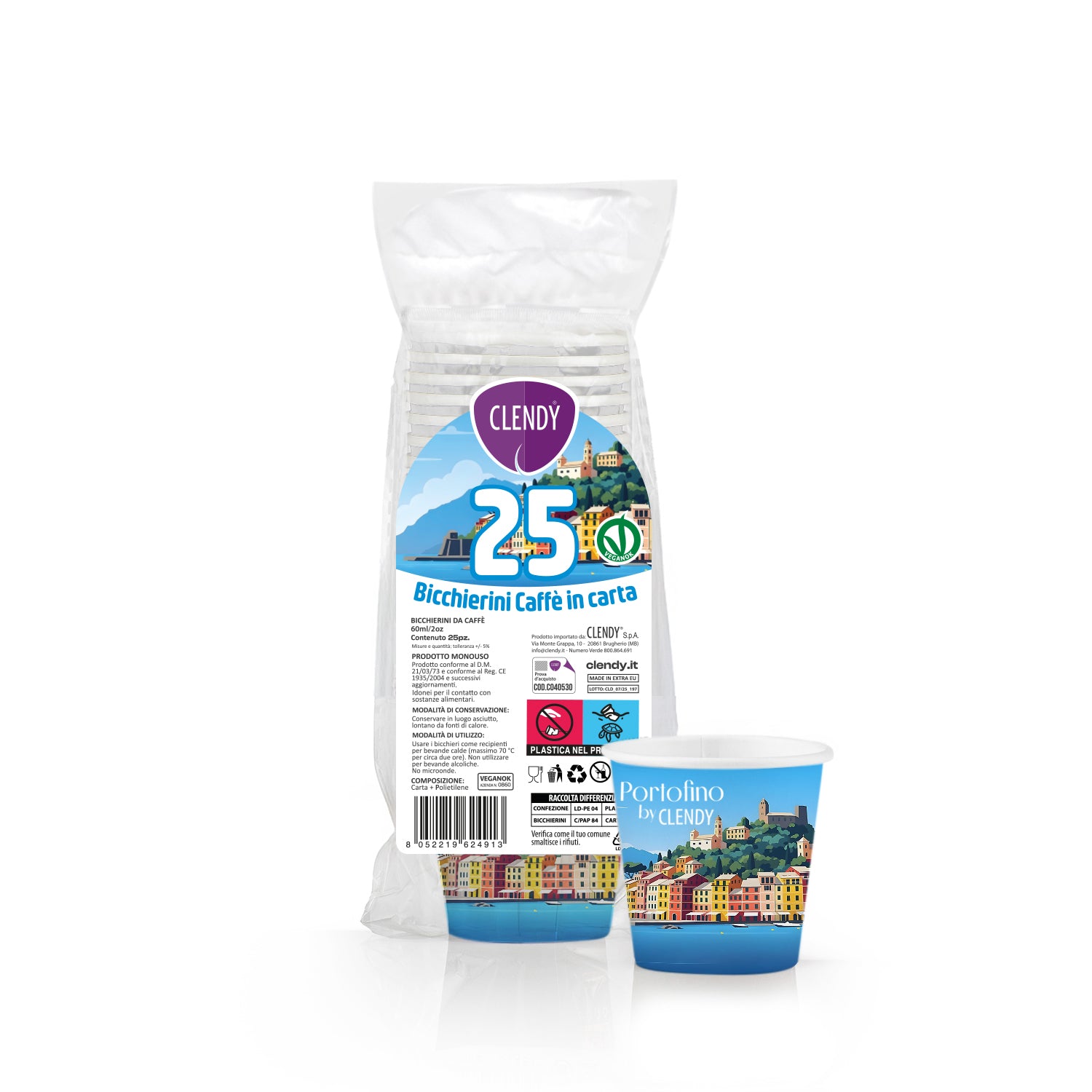 Bicchierini di Carta Compostabili Portofino - 25pz