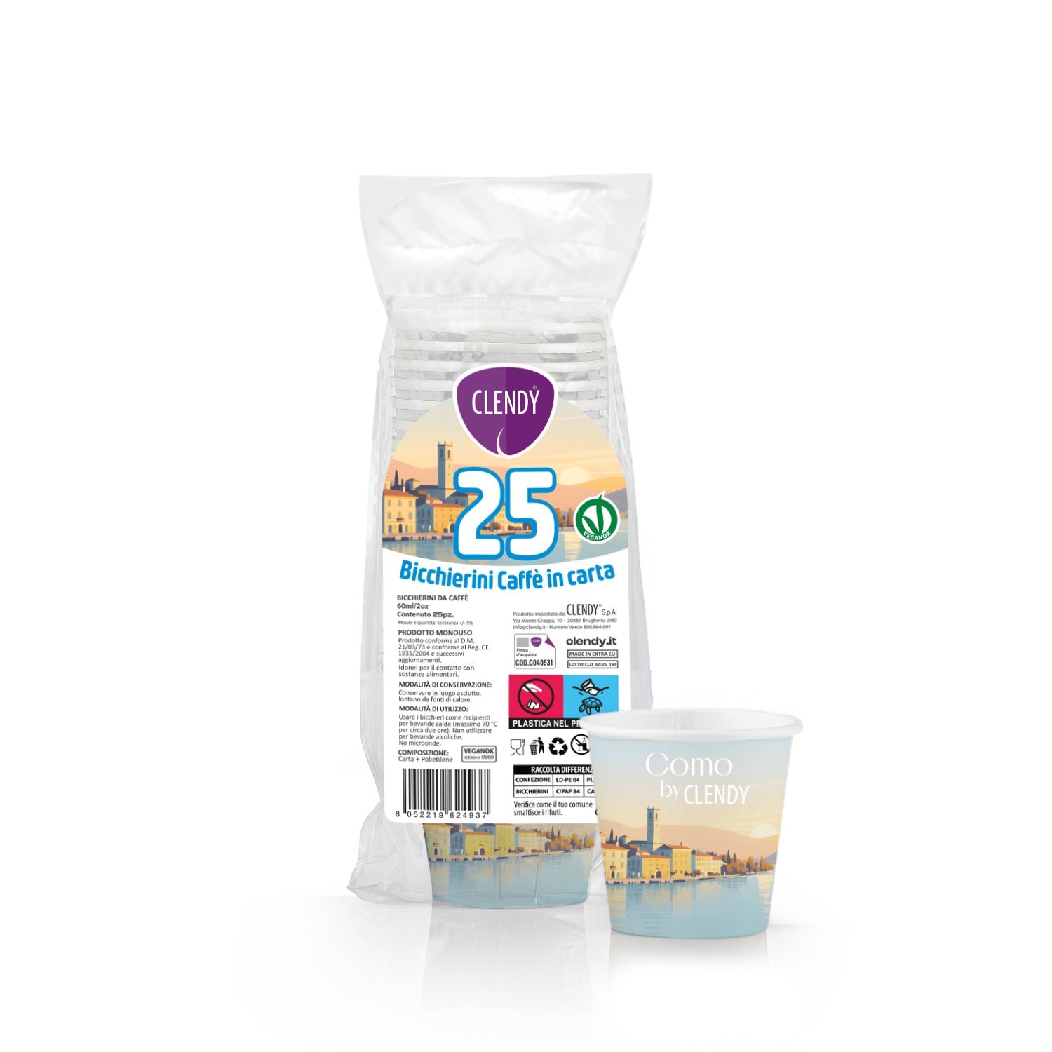 Bicchierini di Carta Compostabili Como - 25pz