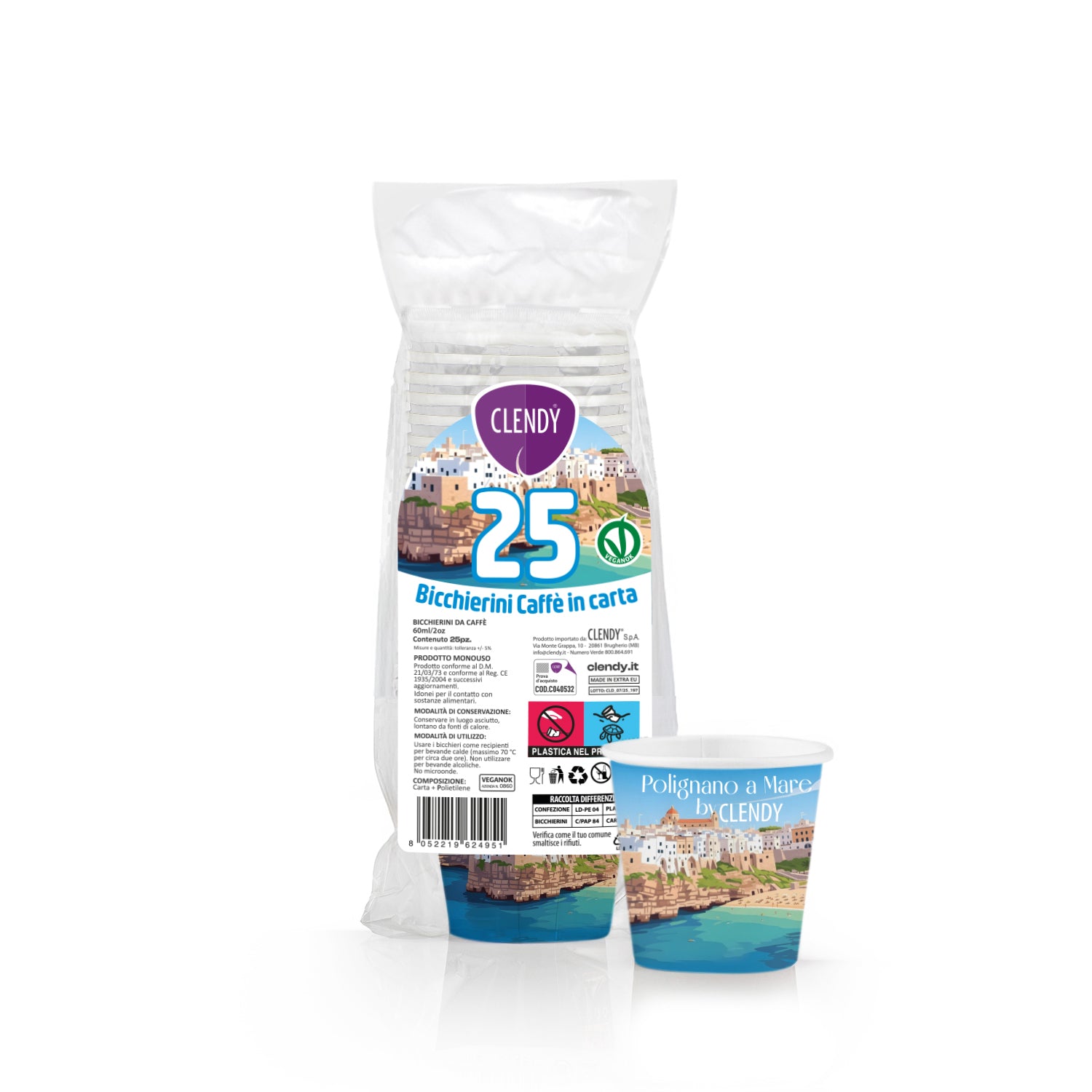 Bicchierini di Carta Compostabili Polignano - 25pz