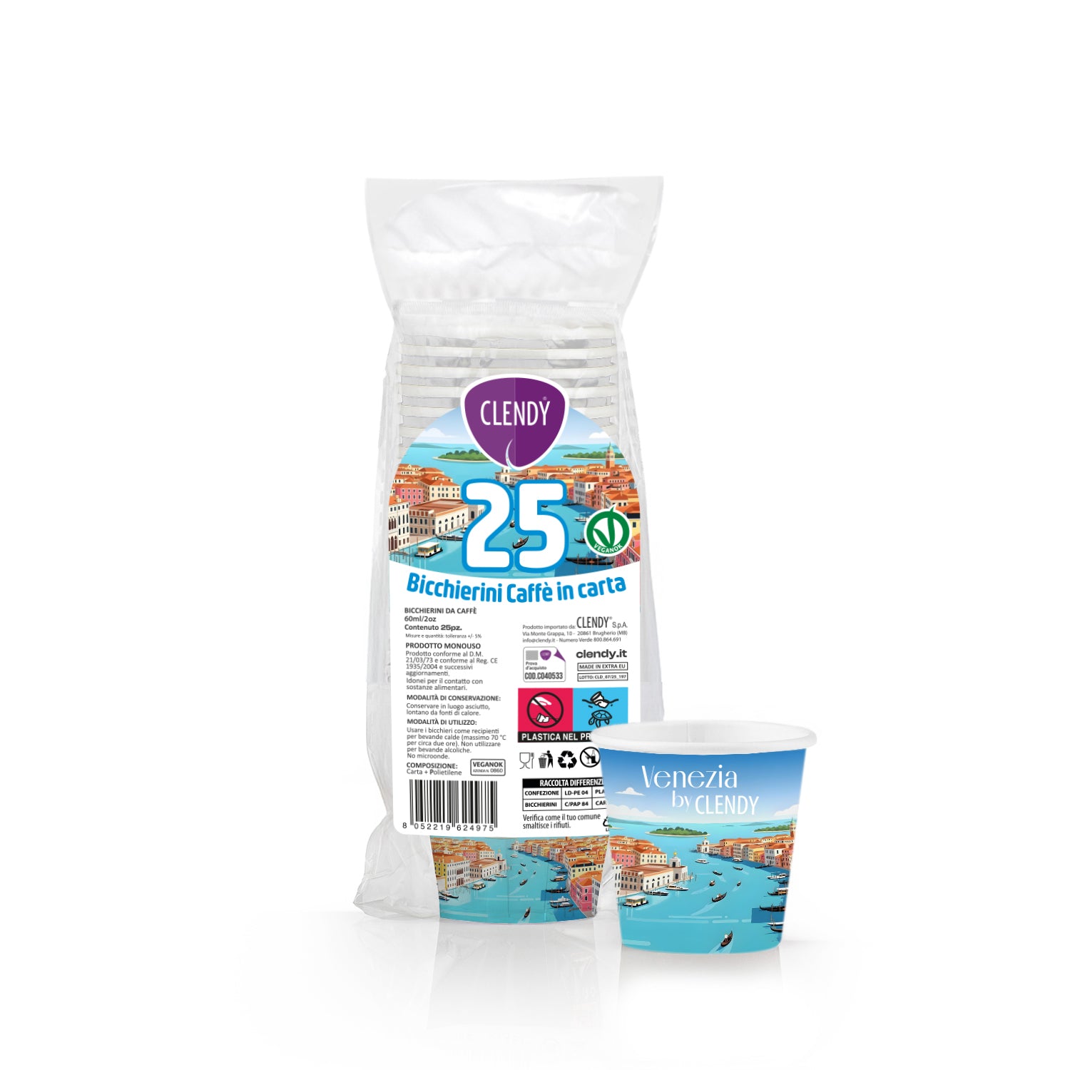 Bicchierini di Carta Compostabili Venezia - 25pz