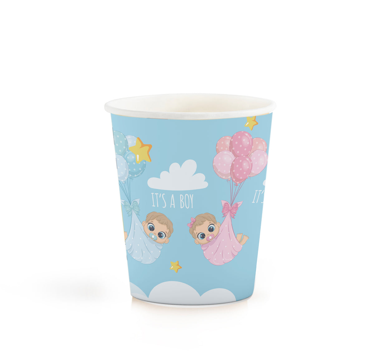 Bicchieri di Carta Compostabili GENDER REVEAL 240ml - 25pz