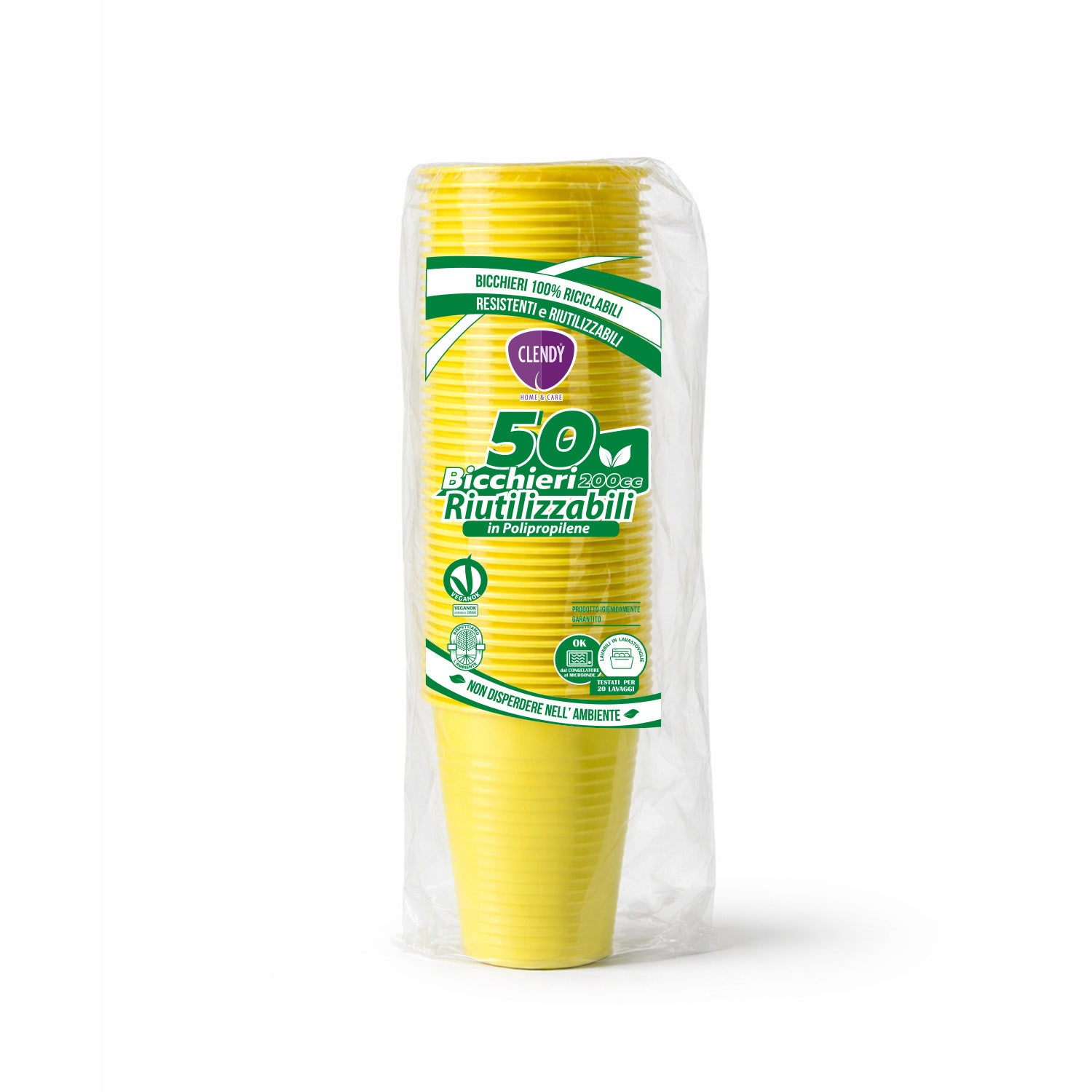 Bicchieri Riutilizzabili 200ml Gialli - 50pz
