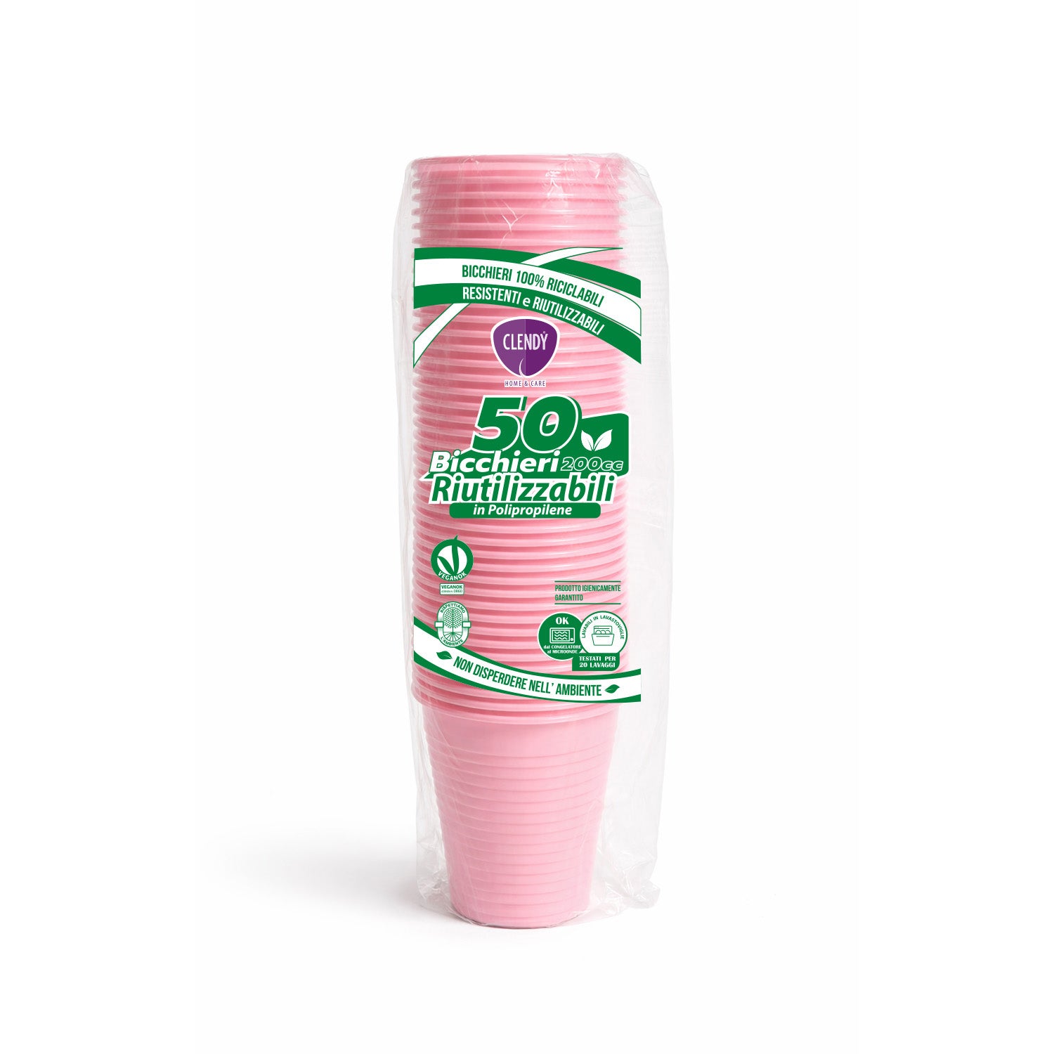 Bicchieri Riutilizzabili 200ml Rosa - 50pz