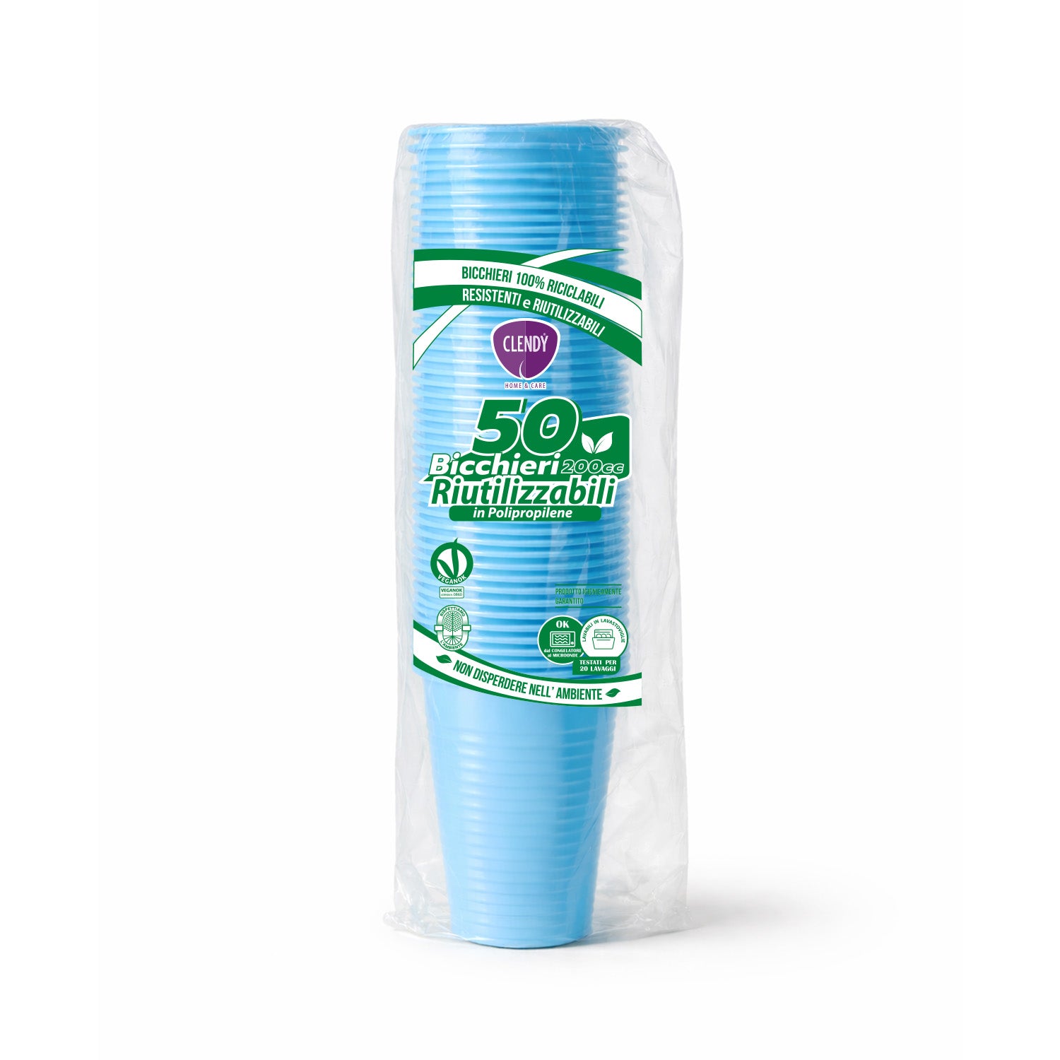 Bicchieri Riutilizzabili 200ml Azzurri - 50pz