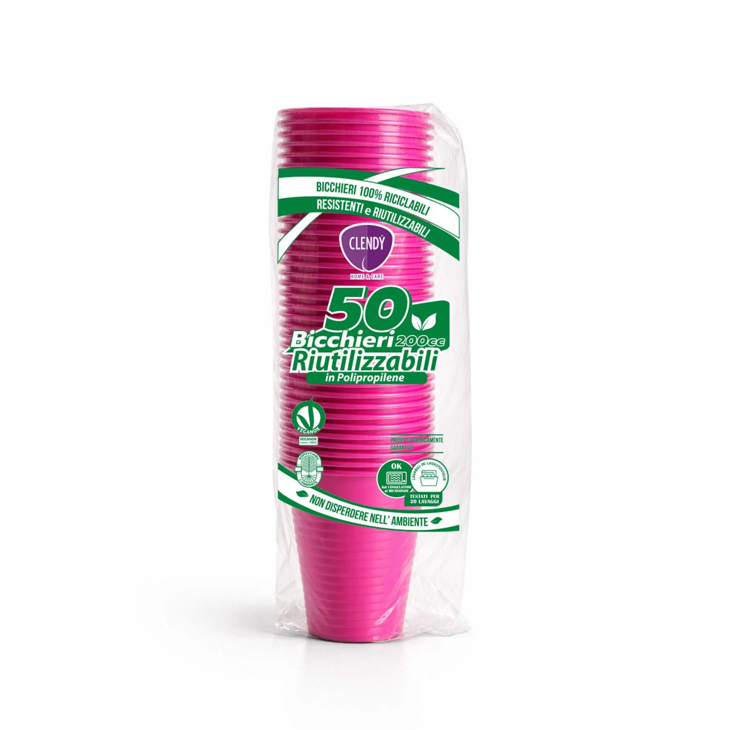 Bicchieri Riutilizzabili 200ml Fucsia - 50pz