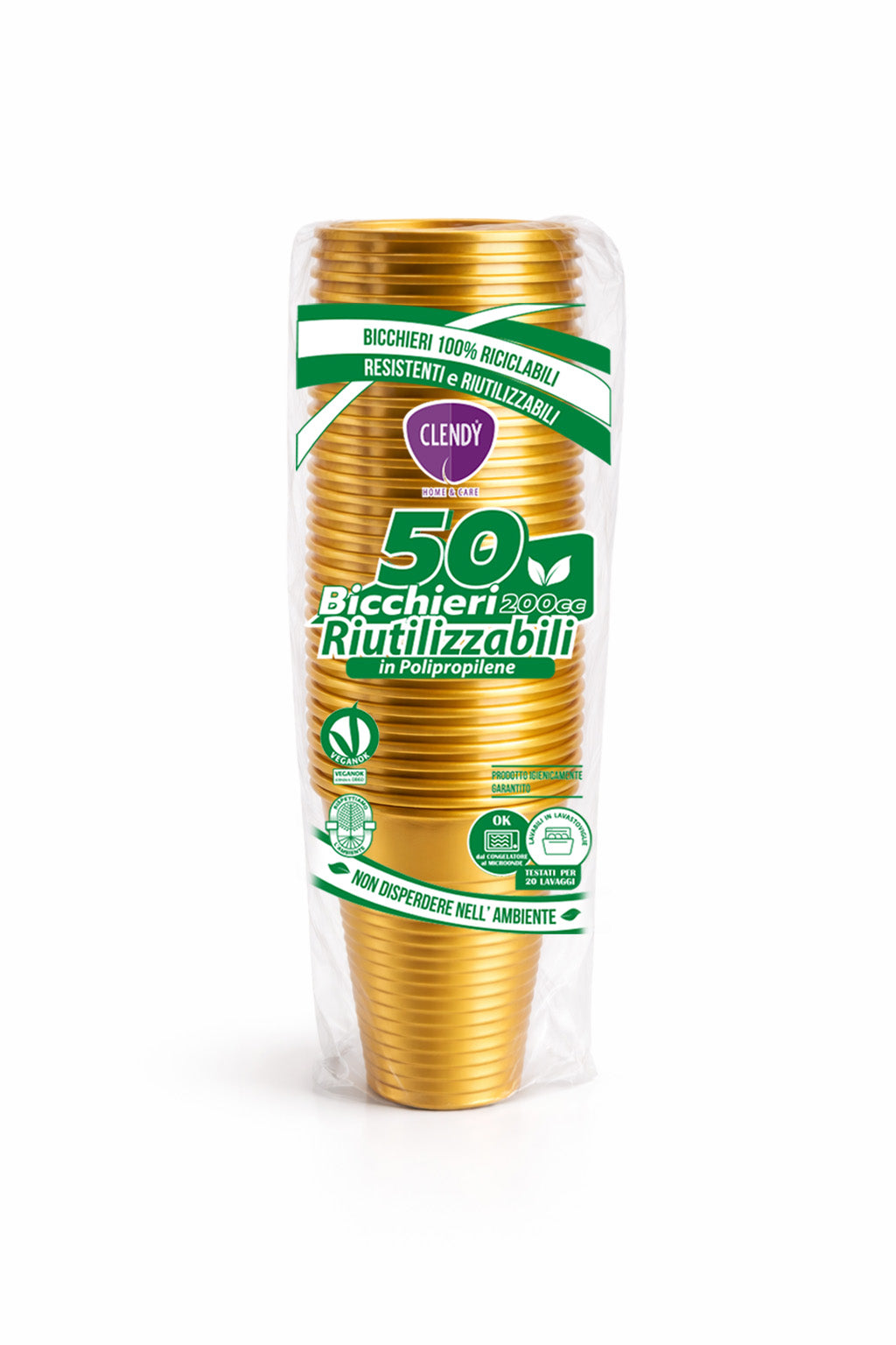 Bicchieri Riutilizzabili 200ml Oro - 50pz