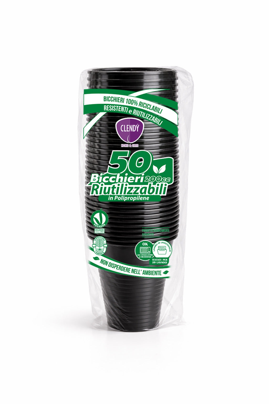 Bicchieri 7oz / 200ml Nero - 50pz