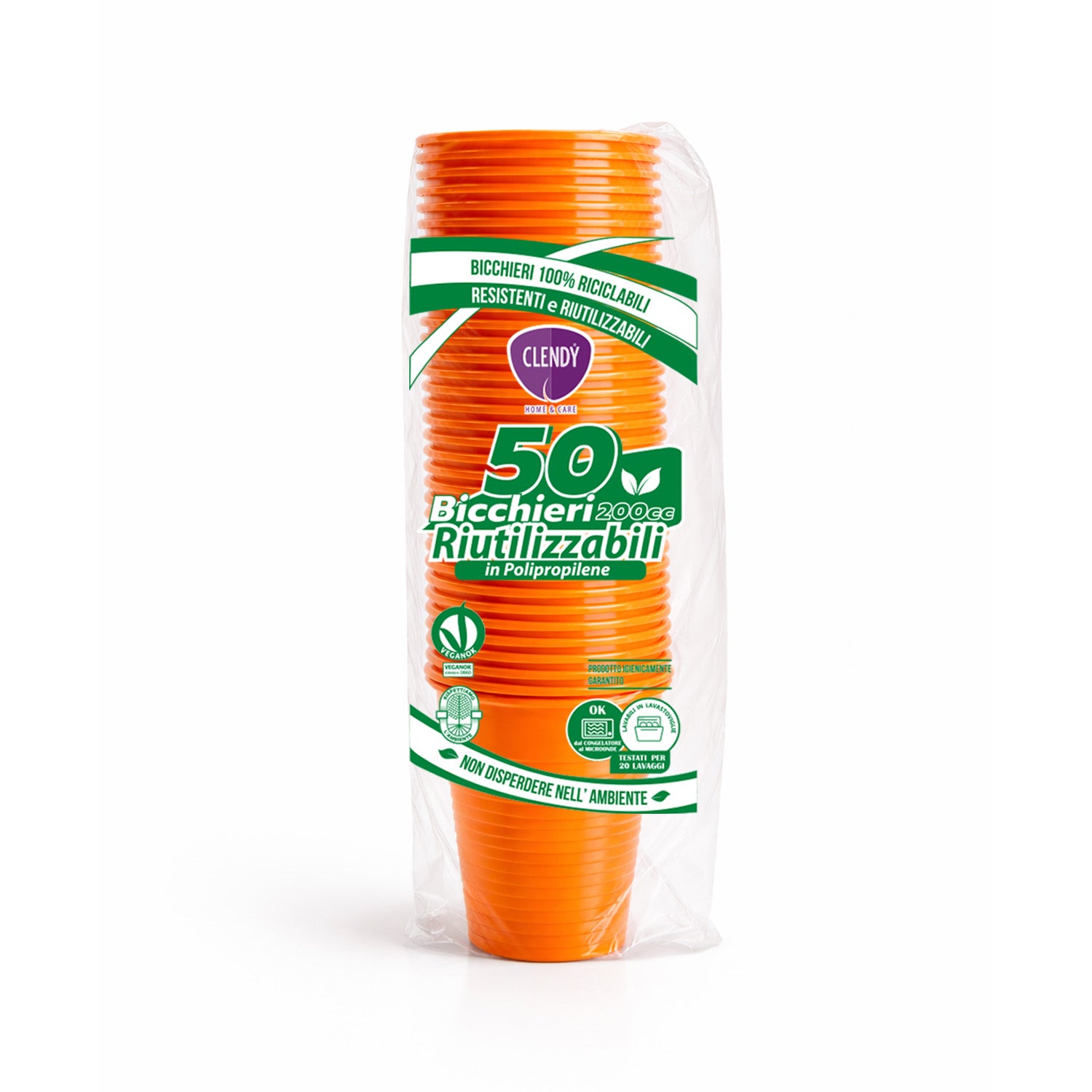 Bicchieri Riutilizzabili 200ml Arancioni - 50pz