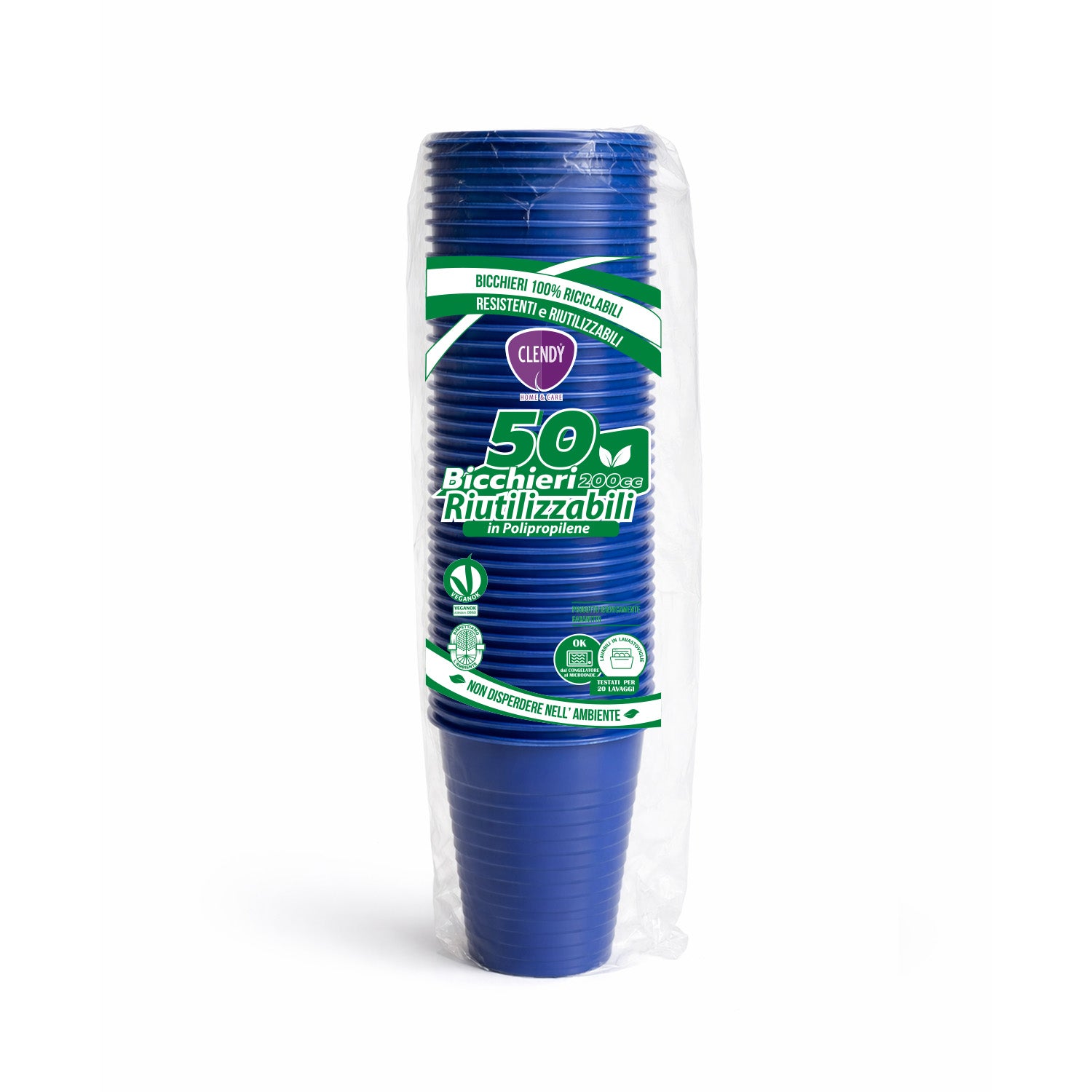 Bicchieri Riutilizzabili 200ml Blu - 50pz