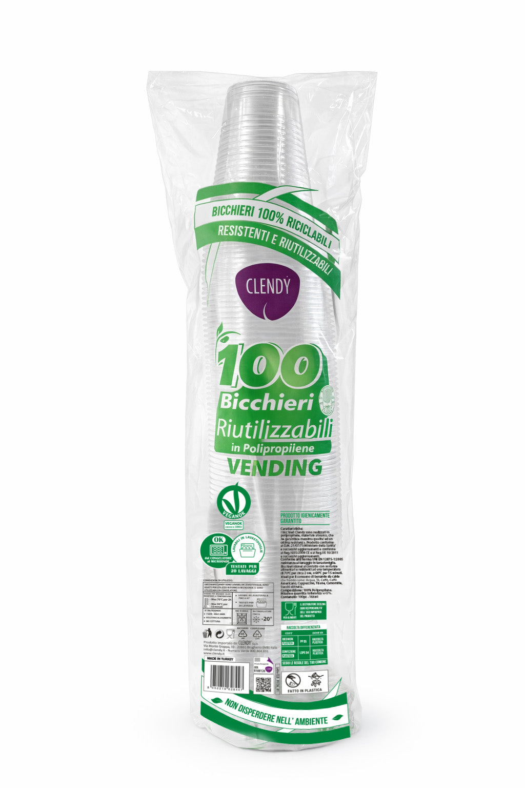 Bicchieri Riutilizzabili 166cc Trasparenti - 100pz